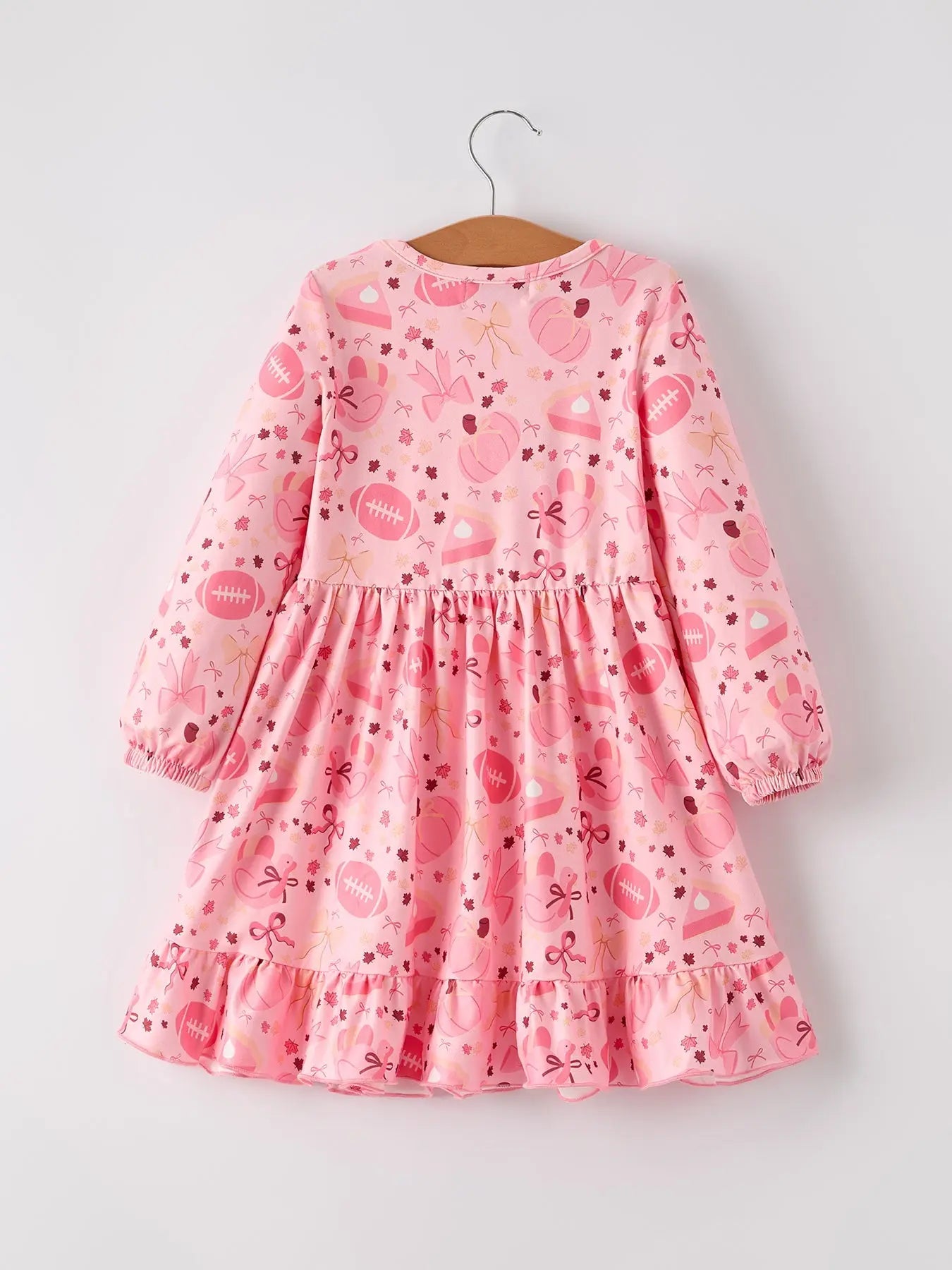Vibrant Halloween Dress with Football Pumpkin Print for Girls Rylee Faith Designs