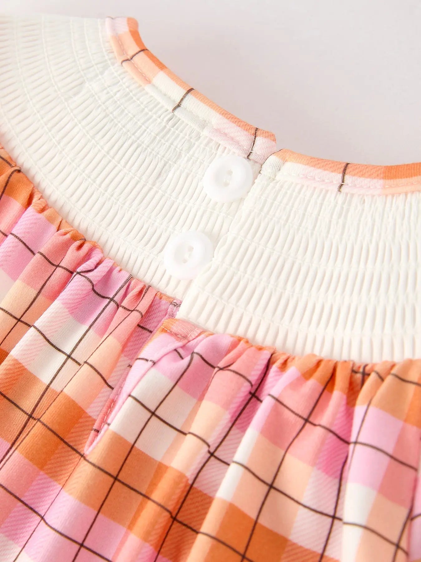 Charming Embroidered Plaid Dress with Pumpkin Bow for Girls Rylee Faith Designs