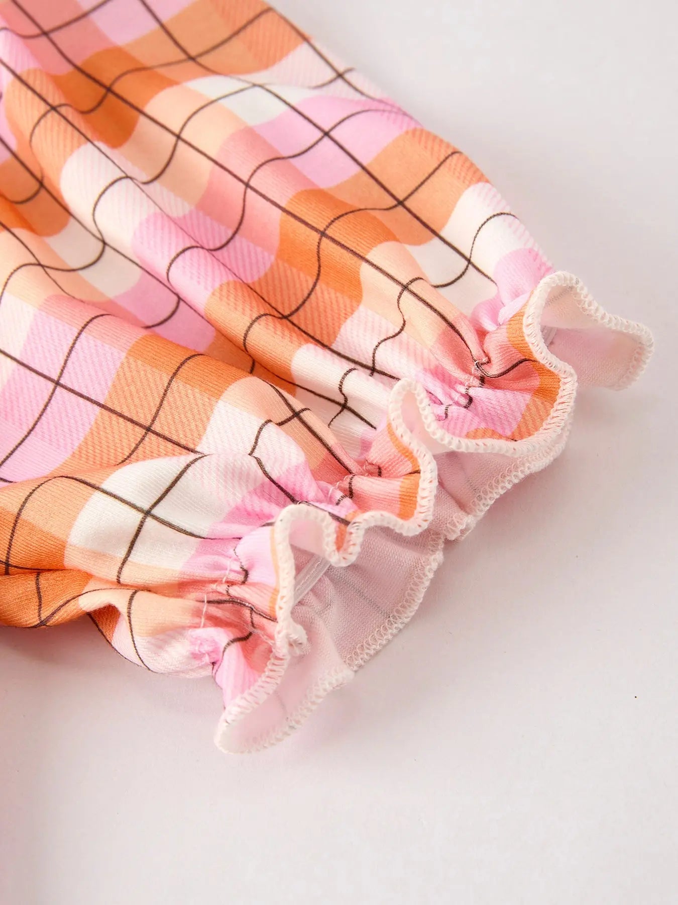 Charming Embroidered Plaid Dress with Pumpkin Bow for Girls Rylee Faith Designs