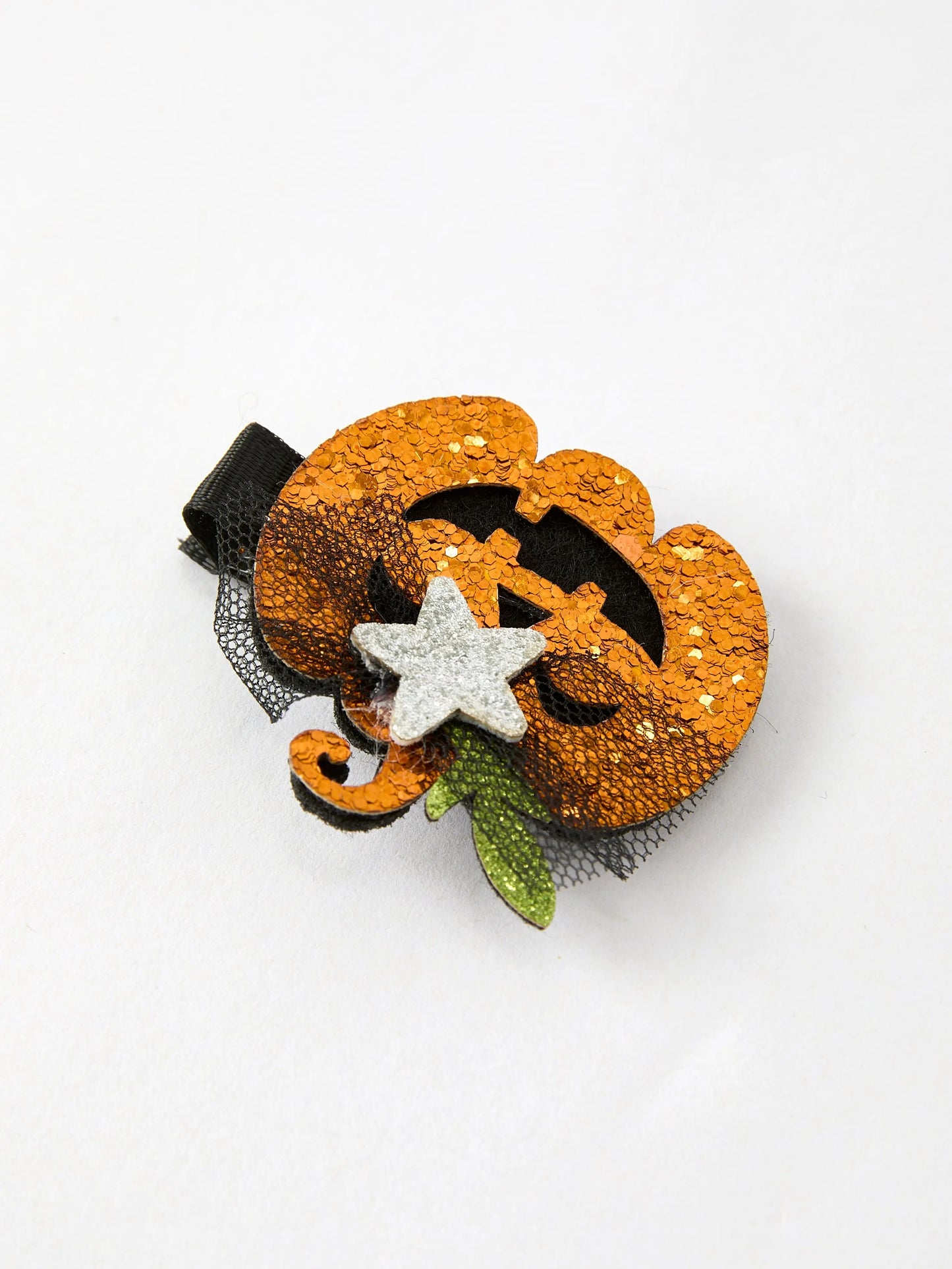 Sparkling Pumpkin Hair Clip with Dazzling Design for Halloween Celebrations Rylee Faith Designs