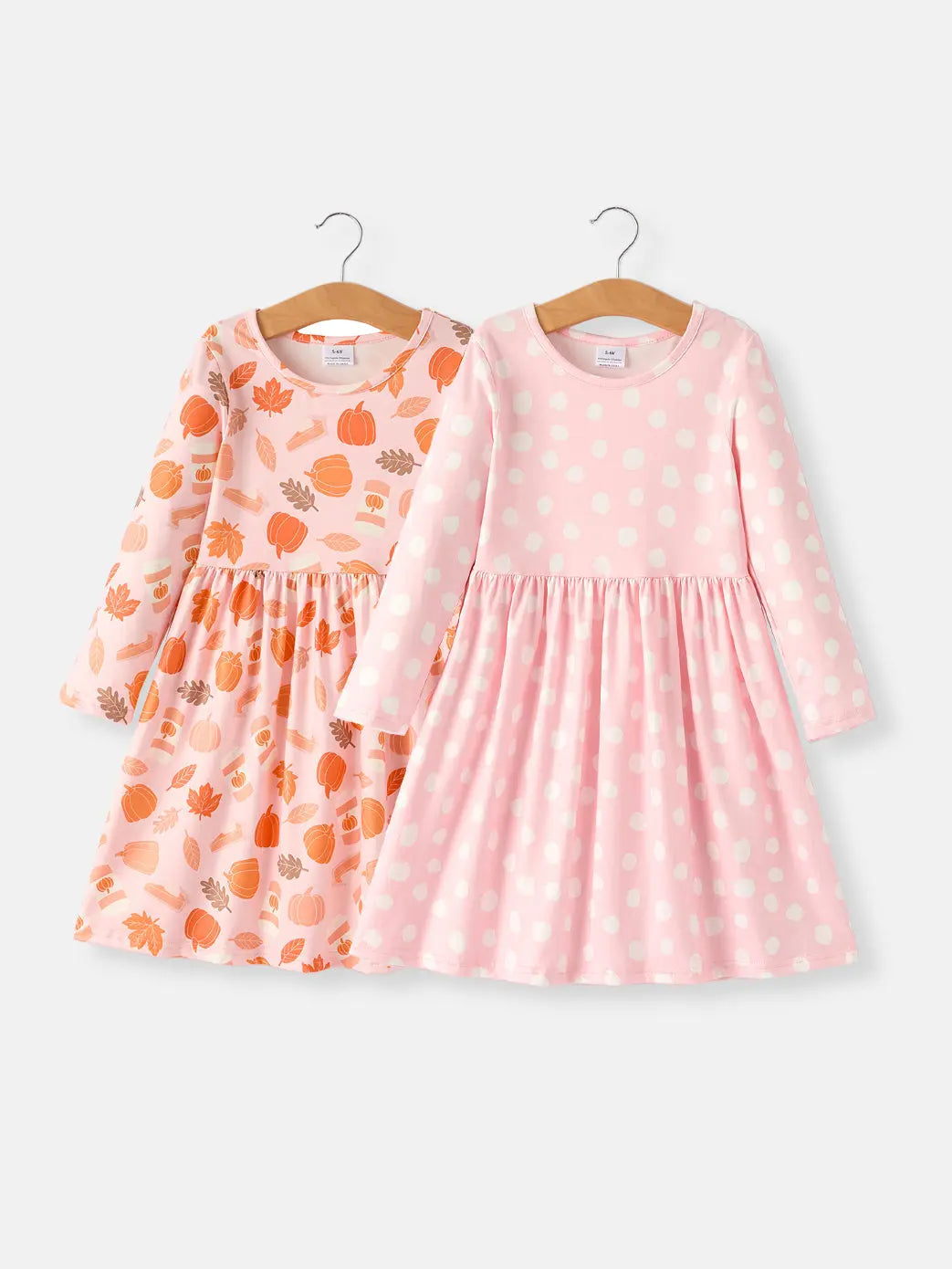 Fall Thanksgiving and Halloween Pumpkin Maple Leaf Drink Print Two Piece Dress Rylee Faith Designs