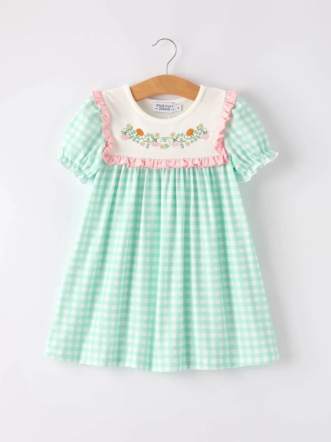Charming Girls Dress with Embroidered Pumpkin Flowers for Fall Celebrations Rylee Faith Designs