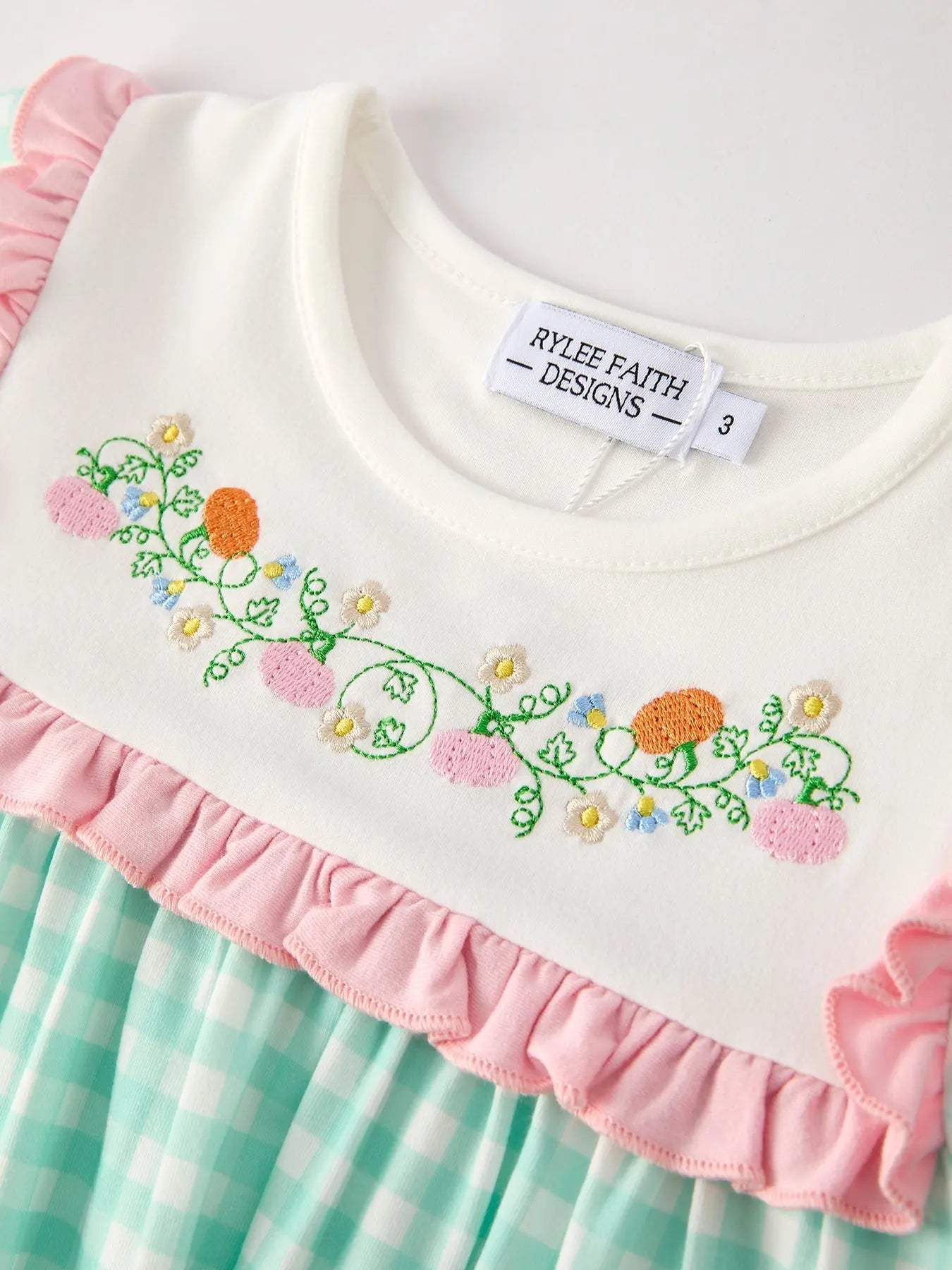 Charming Girls Dress with Embroidered Pumpkin Flowers for Fall Celebrations Rylee Faith Designs