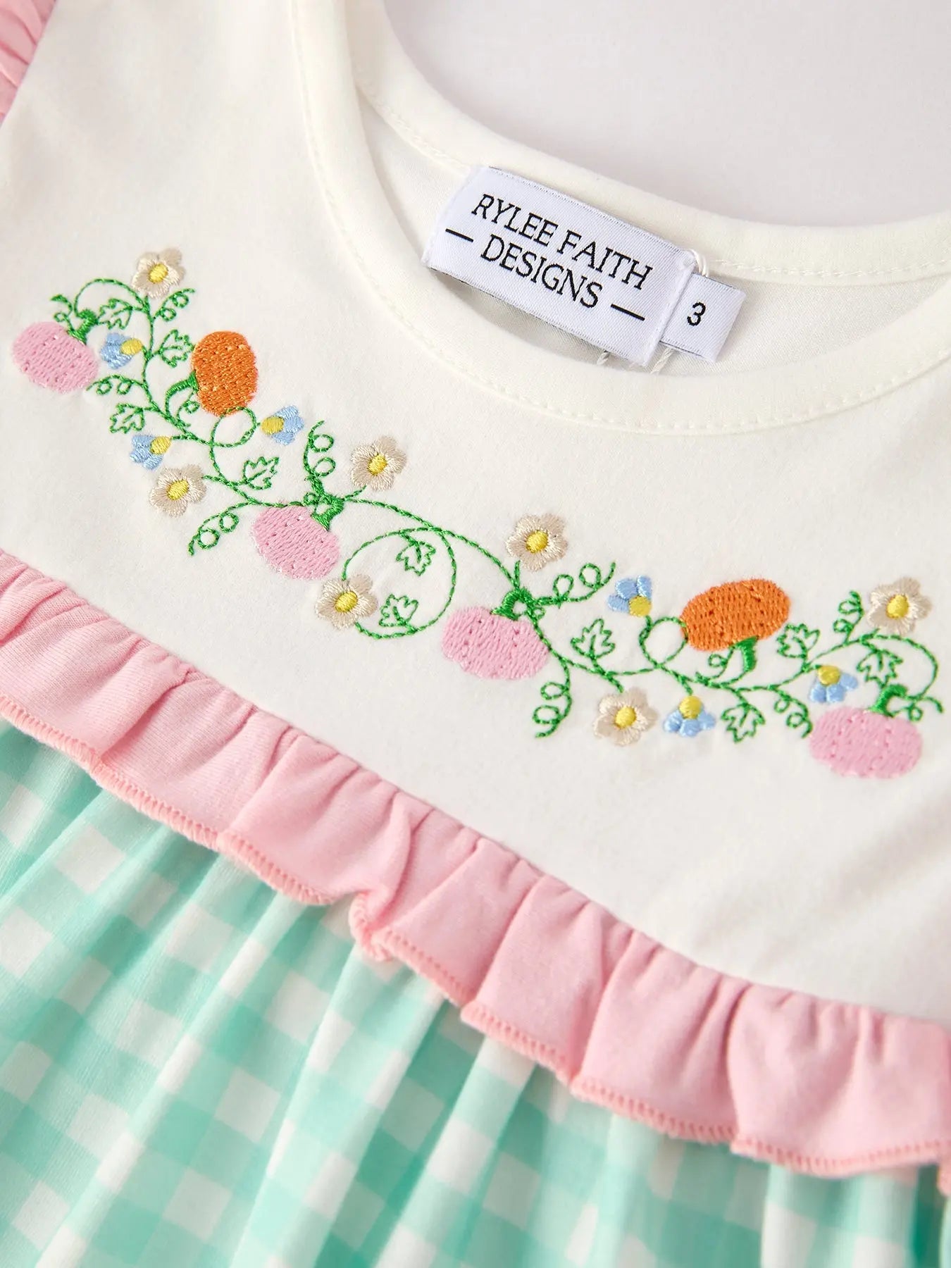 Charming Fall Pumpkin Embroidered Outfit with Ruffles for Girls Rylee Faith Designs