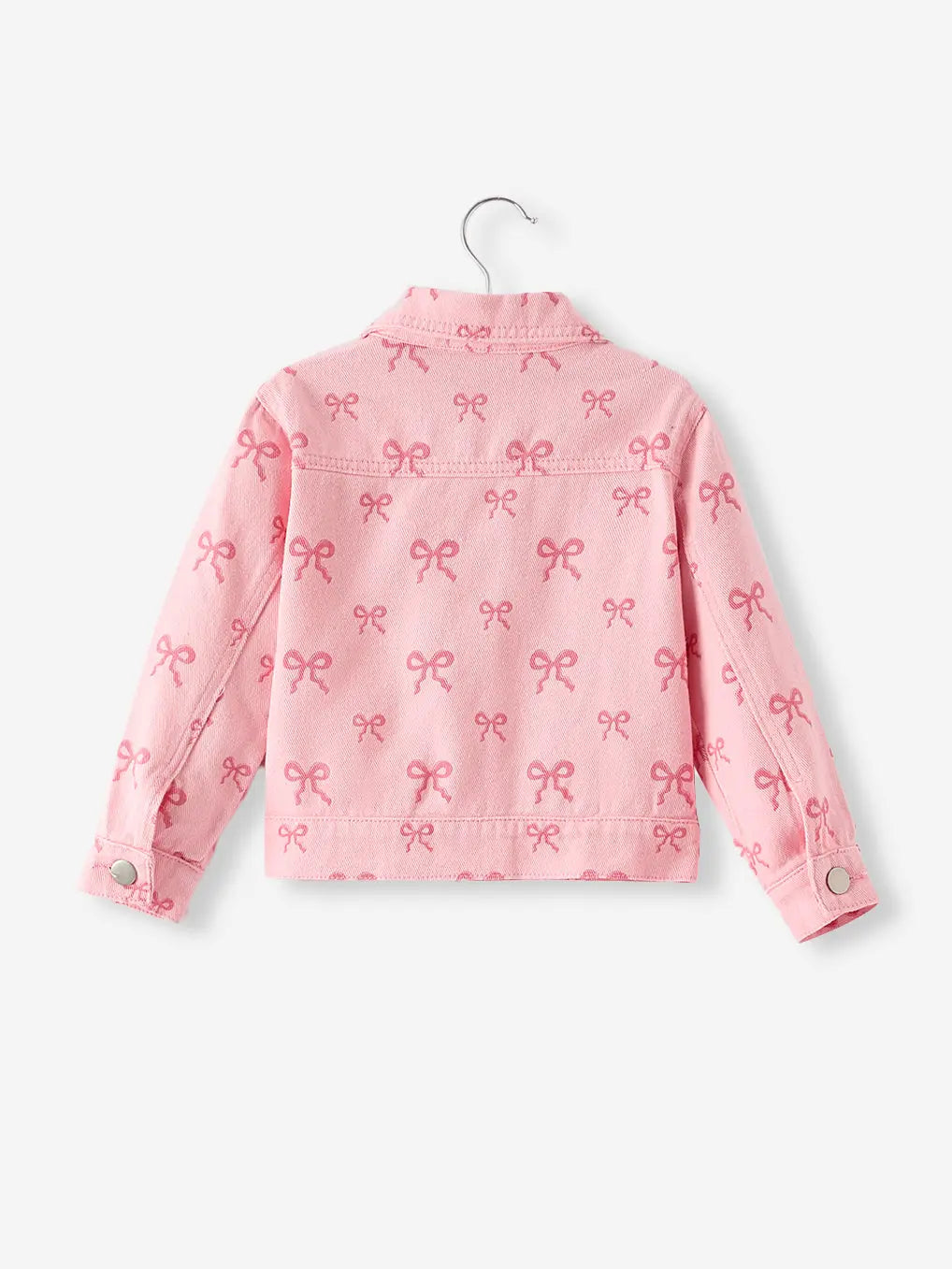 Charming Pink Butterfly Print Denim Top for Stylish Fall Girls Rylee Faith Designs