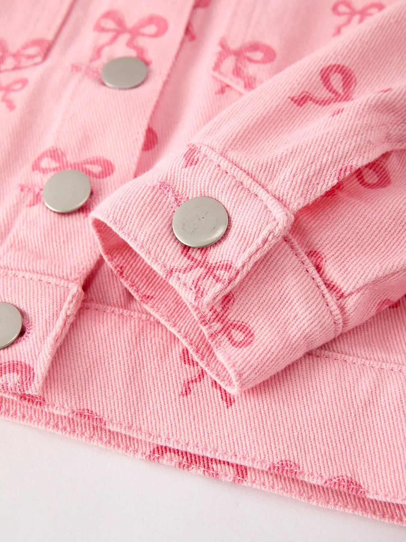 Charming Pink Butterfly Print Denim Top for Stylish Fall Girls Rylee Faith Designs