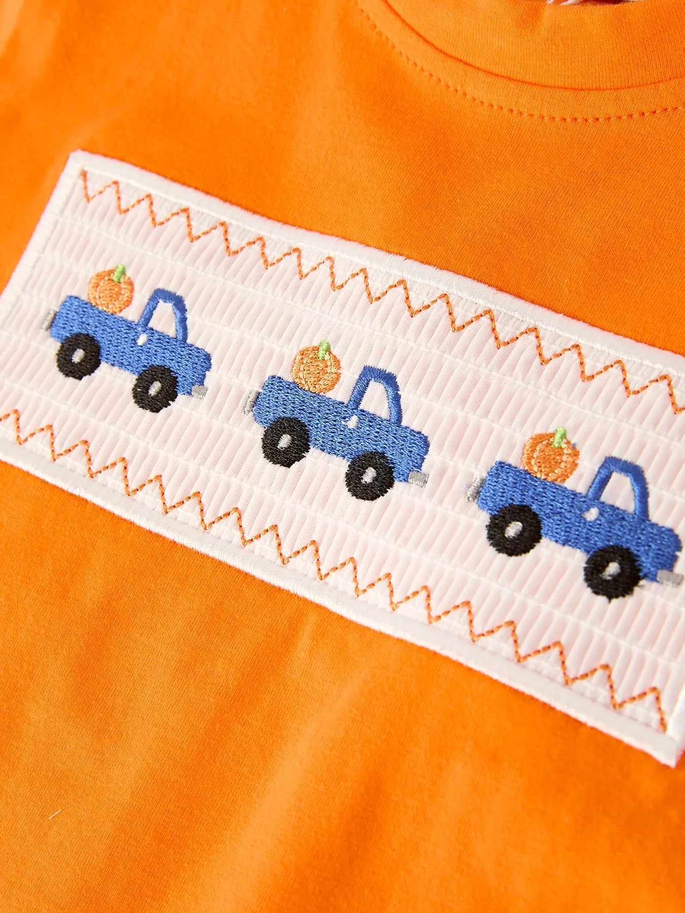 Fall Thanksgiving And Halloween Truck Smock Embroidery Baby Boy Set Rylee Faith Designs