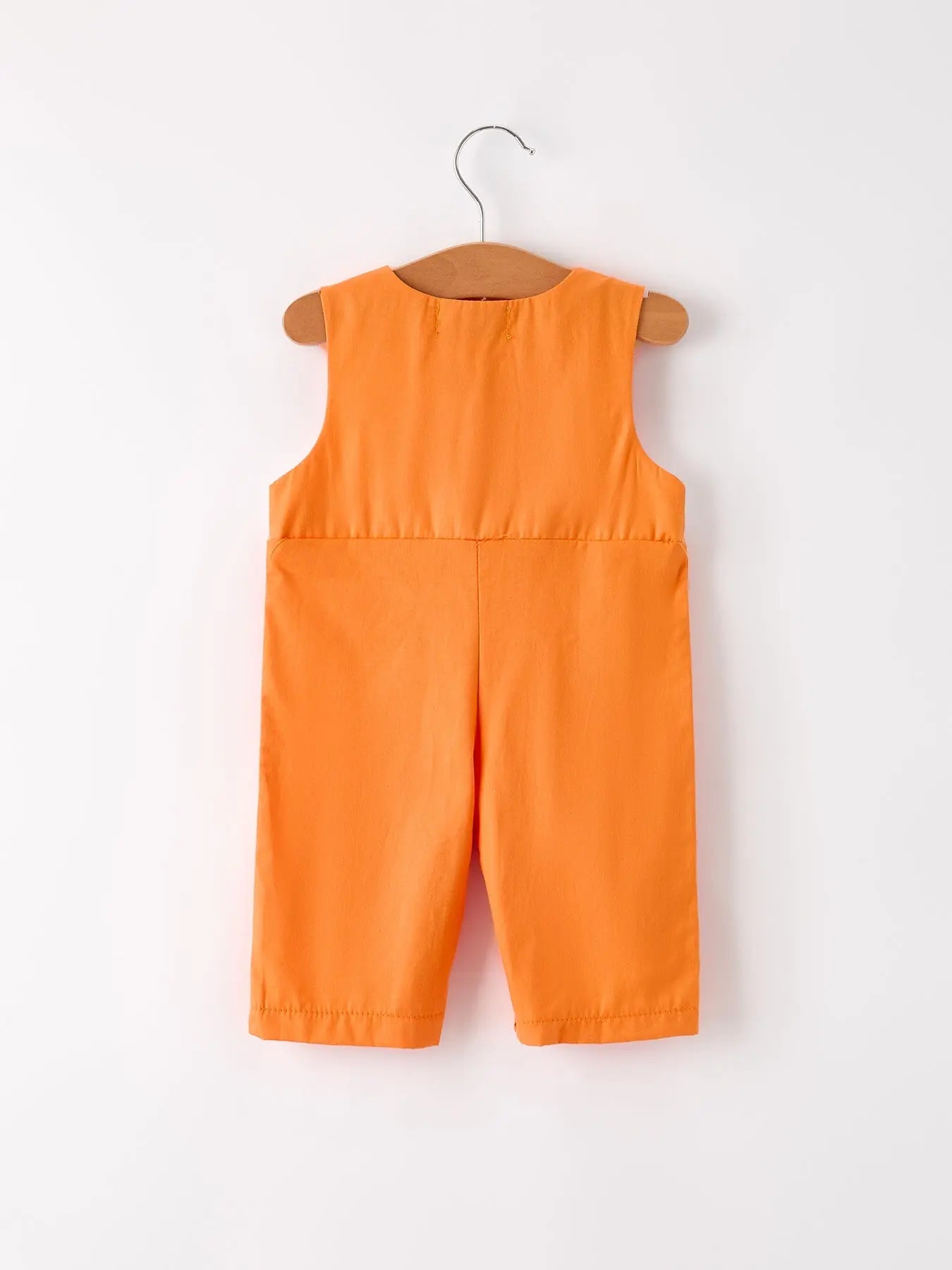Fall Thanksgiving Halloween Orange Pumpkin Smock Embroidery Baby Boy Romper Rylee Faith Designs