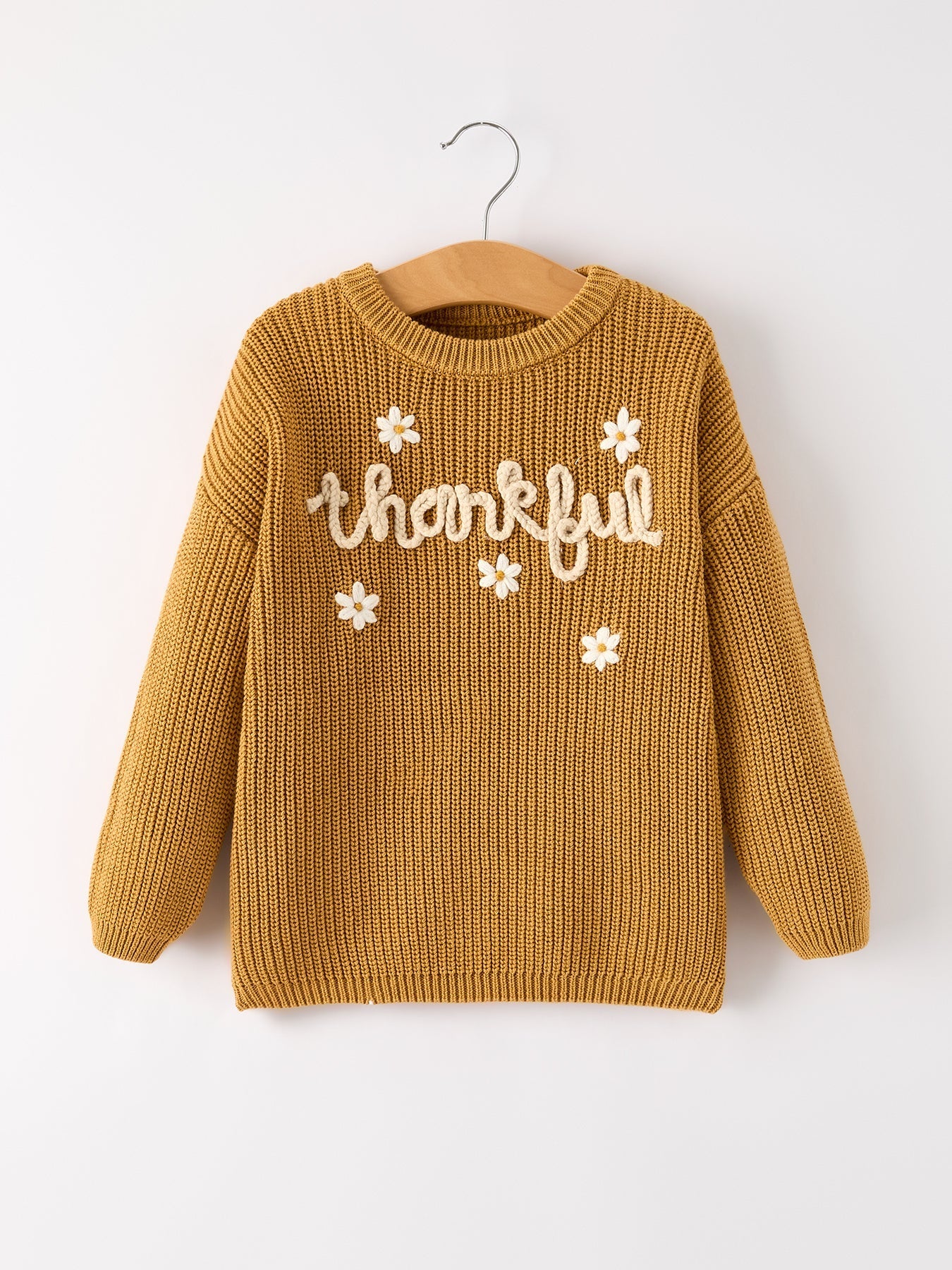 Fall Thanksgiving Brown Girls Pullover Sweater Cozy Knit Rylee Faith Designs Everetts Place: Online Boutique