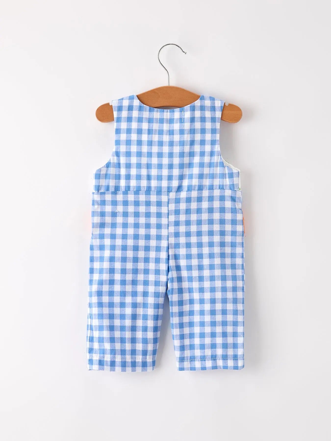 Fall Thanksgiving and Halloween Blue Pumpkin Smock Embroidery Baby Boy Romper Rylee Faith Designs