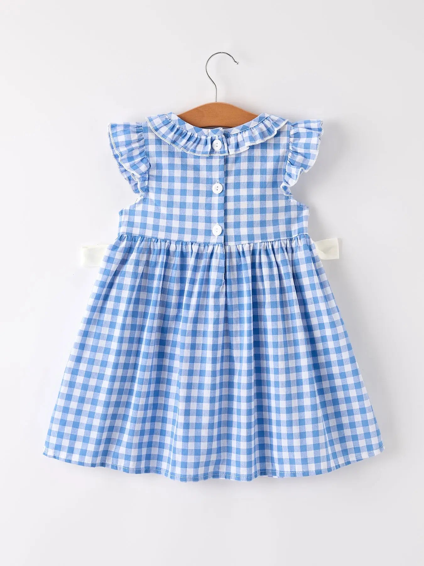 Fall Thanksgiving And Halloween Blue Pumpkin Smock Embroidery Baby Girl Dress Rylee Faith Designs