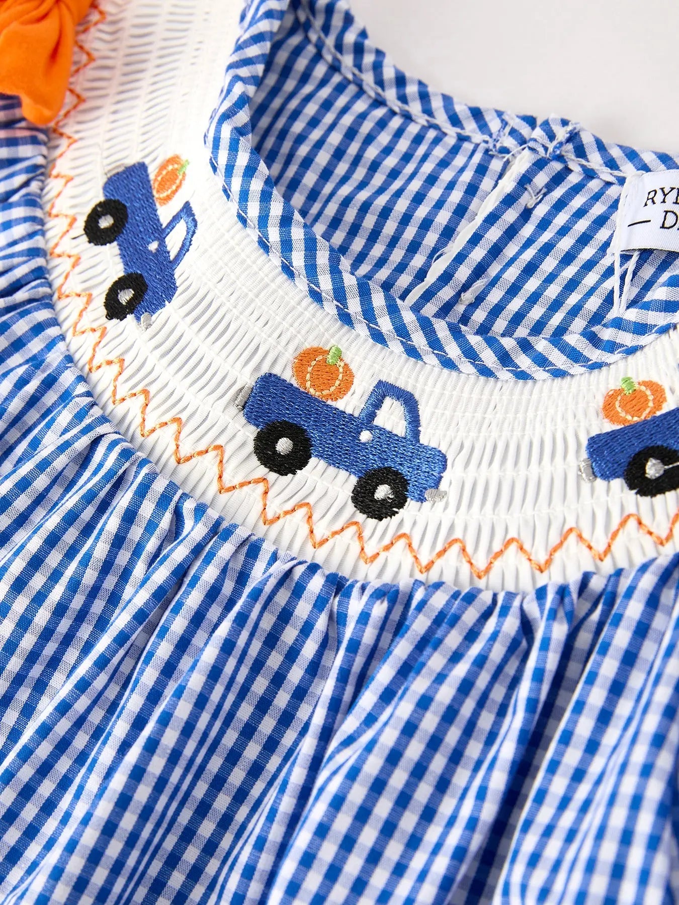 Fall Thanksgiving And Halloween Truck Smock Embroidery Baby Girl Dress Rylee Faith Designs