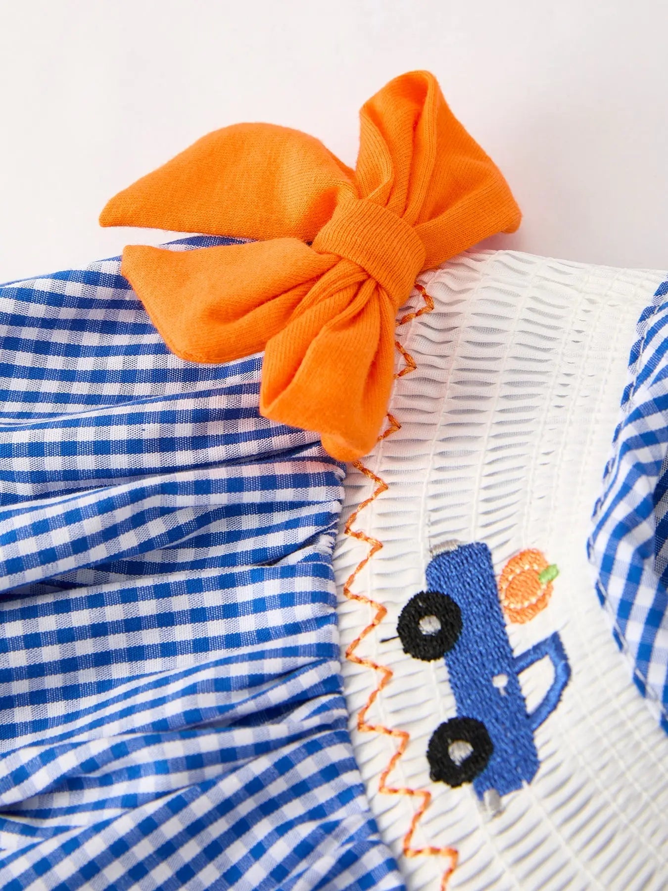 Fall Thanksgiving And Halloween Truck Smock Embroidery Baby Girl Dress Rylee Faith Designs
