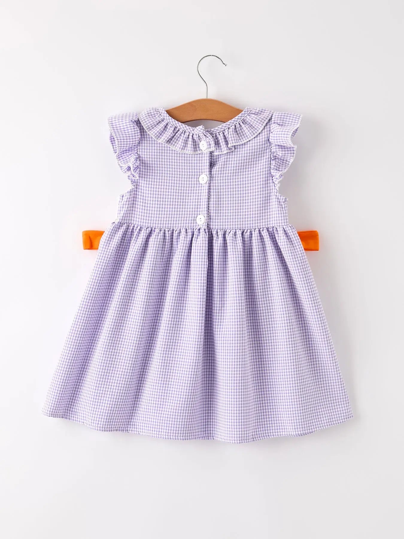 Fall Halloween Purple Balloon Pumpkin Cat Smock Embroidery Baby Girl Dress Rylee Faith Designs