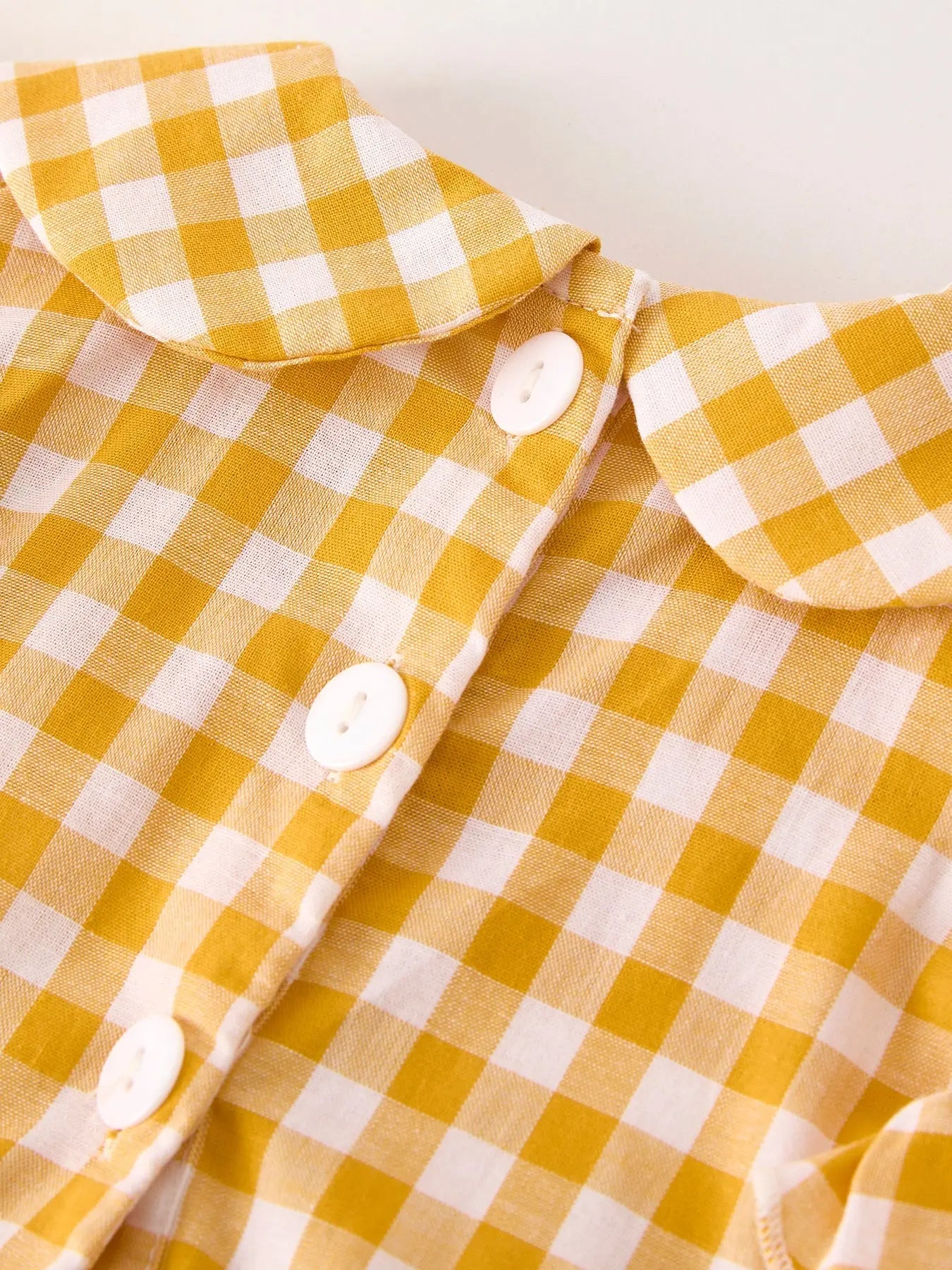 Autumn Thanksgiving Yellow Plaid Turkey Pumpkin Embroidery Smock Dress for Girls Rylee Faith Designs