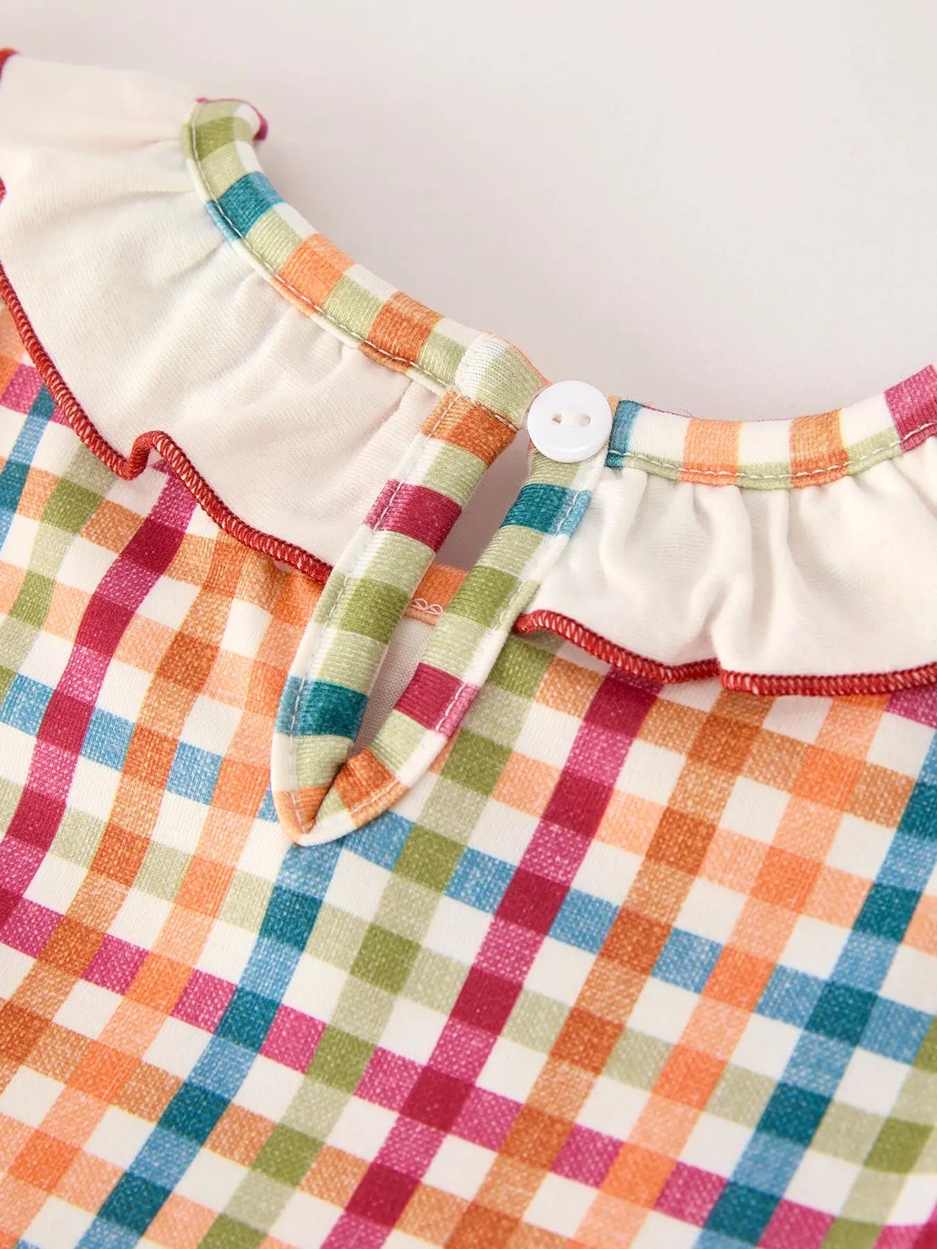 Fall Thanksgiving Color Plaid Chick Embroidery Smocking Girls Dress Rylee Faith Designs