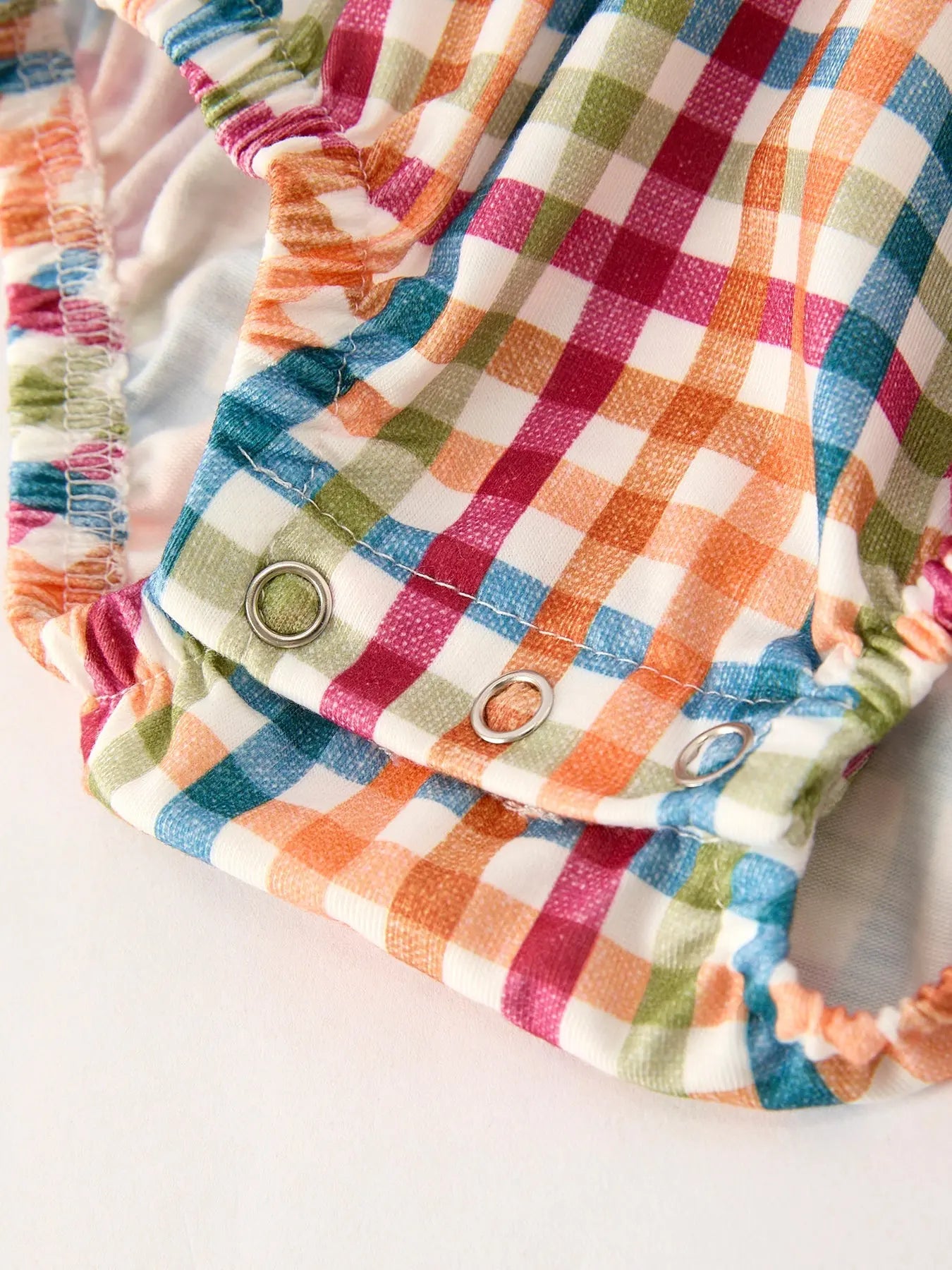Fall Thanksgiving Plaid Chick Embroidery Smocking Baby Girls Romper Rylee Faith Designs