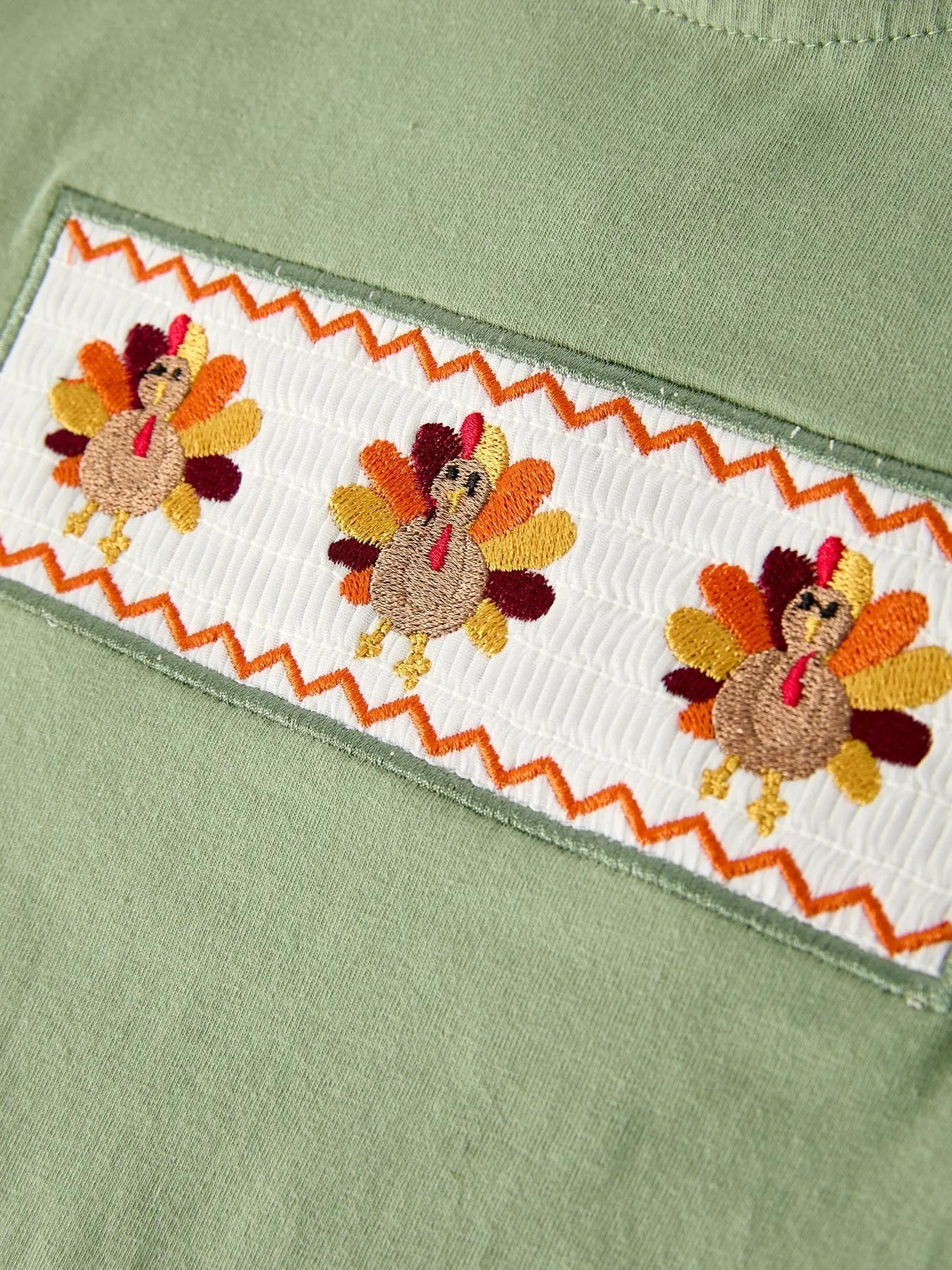 Fall Thanksgiving Chicken Smock Embroidered Green Plaid Boys Set Rylee Faith Designs