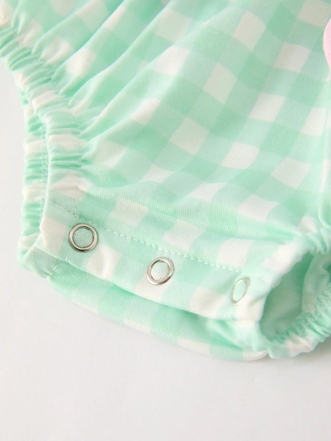 Fall Thanksgiving Green Chicken Smock Embroidered Plaid Baby Girls Romper Rylee Faith Designs