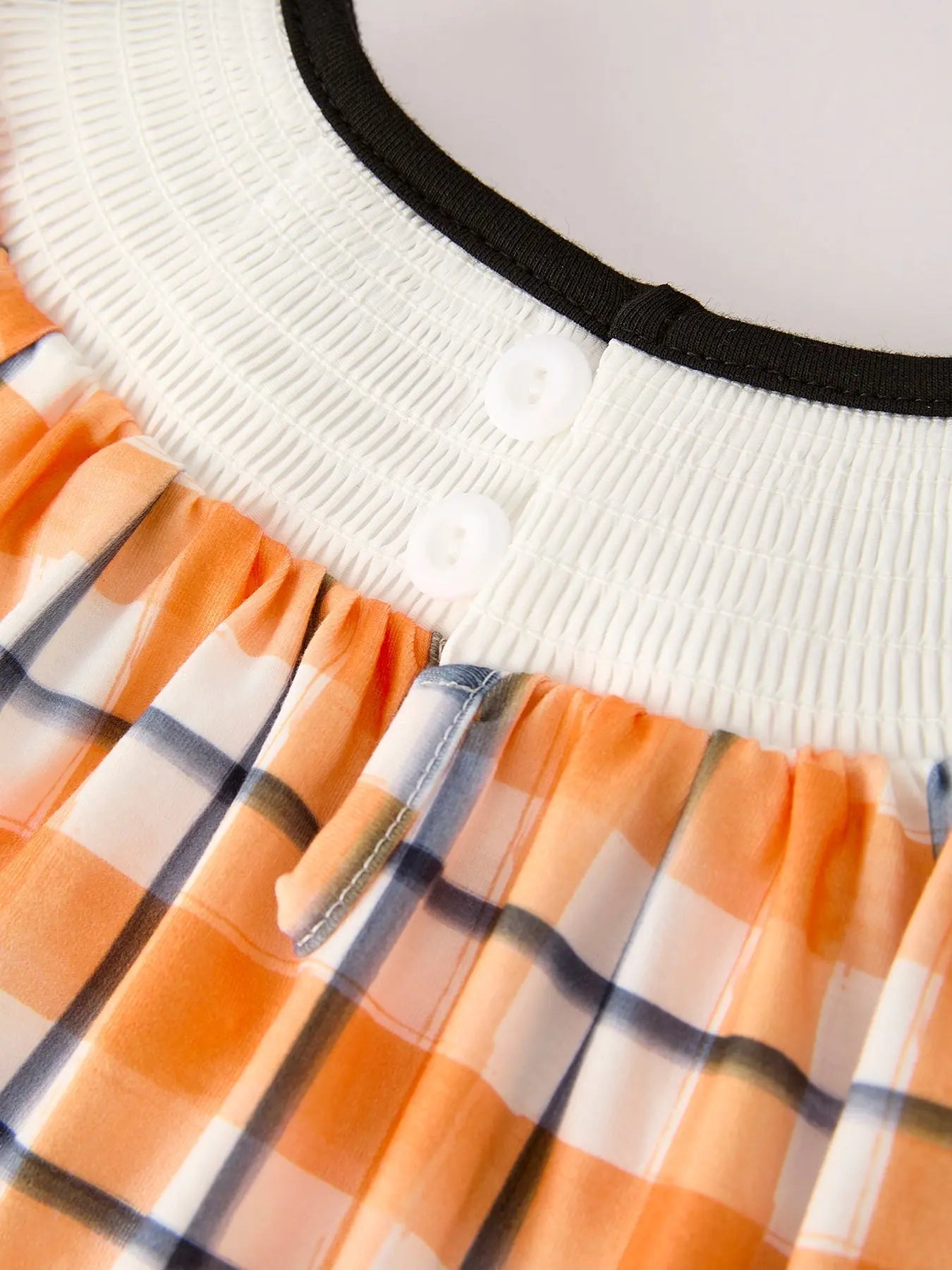 Fall Halloween Orange Embroidery Smocking Girls Dress Rylee Faith Designs