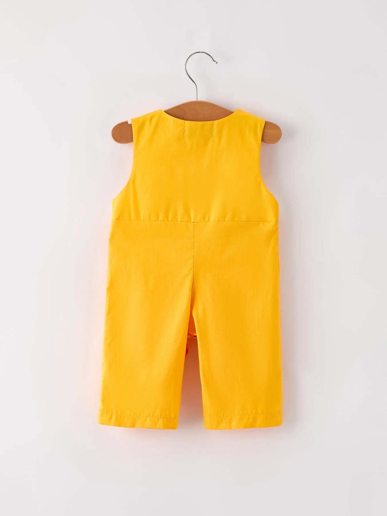 Fall Halloween and Thanksgiving Turkey Nuts Smock Embroidered Yellow Boys Romper Rylee Faith Designs