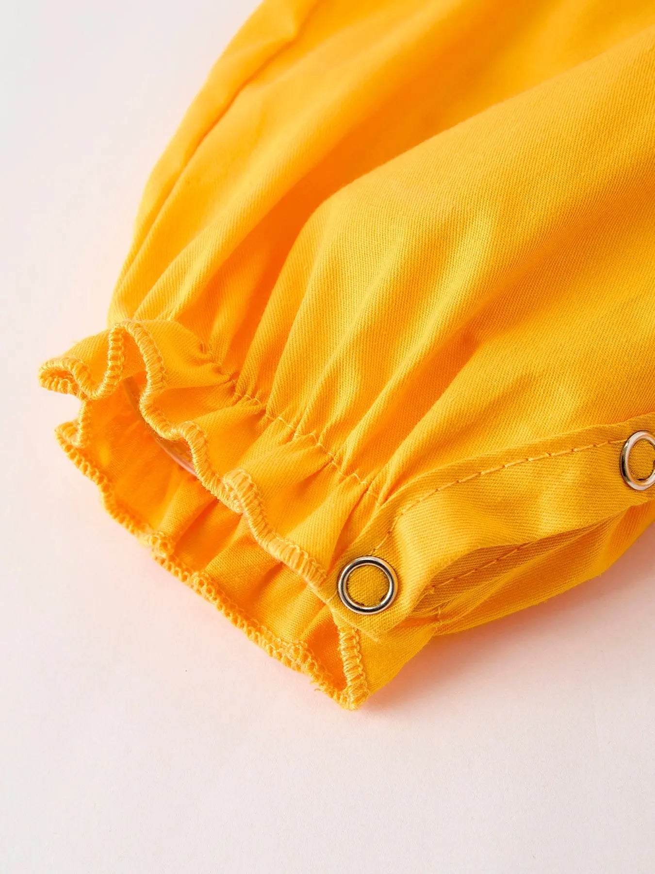 Fall Halloween Thanksgiving Turkey Smock Embroidered Yellow Baby Girl Romper Rylee Faith Designs