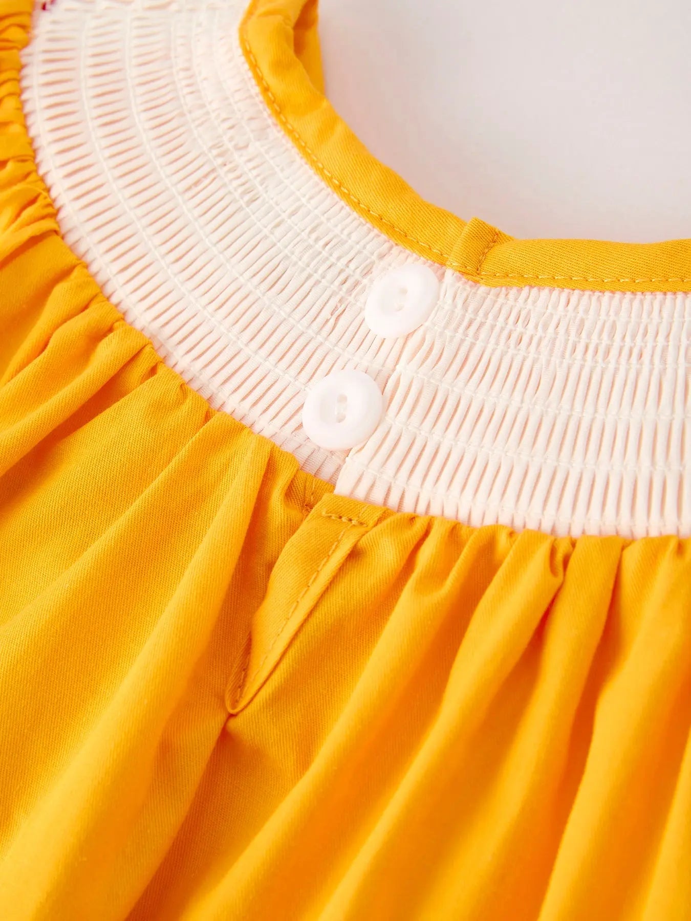 Fall Halloween and Thanksgiving Turkey Embroidered Yellow Girls Dress Rylee Faith Designs