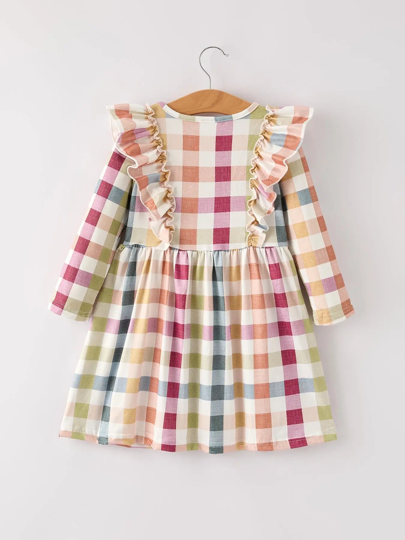 Fall Thanksgiving Plaid Long Sleeve Girls Dress Rylee Faith Designs