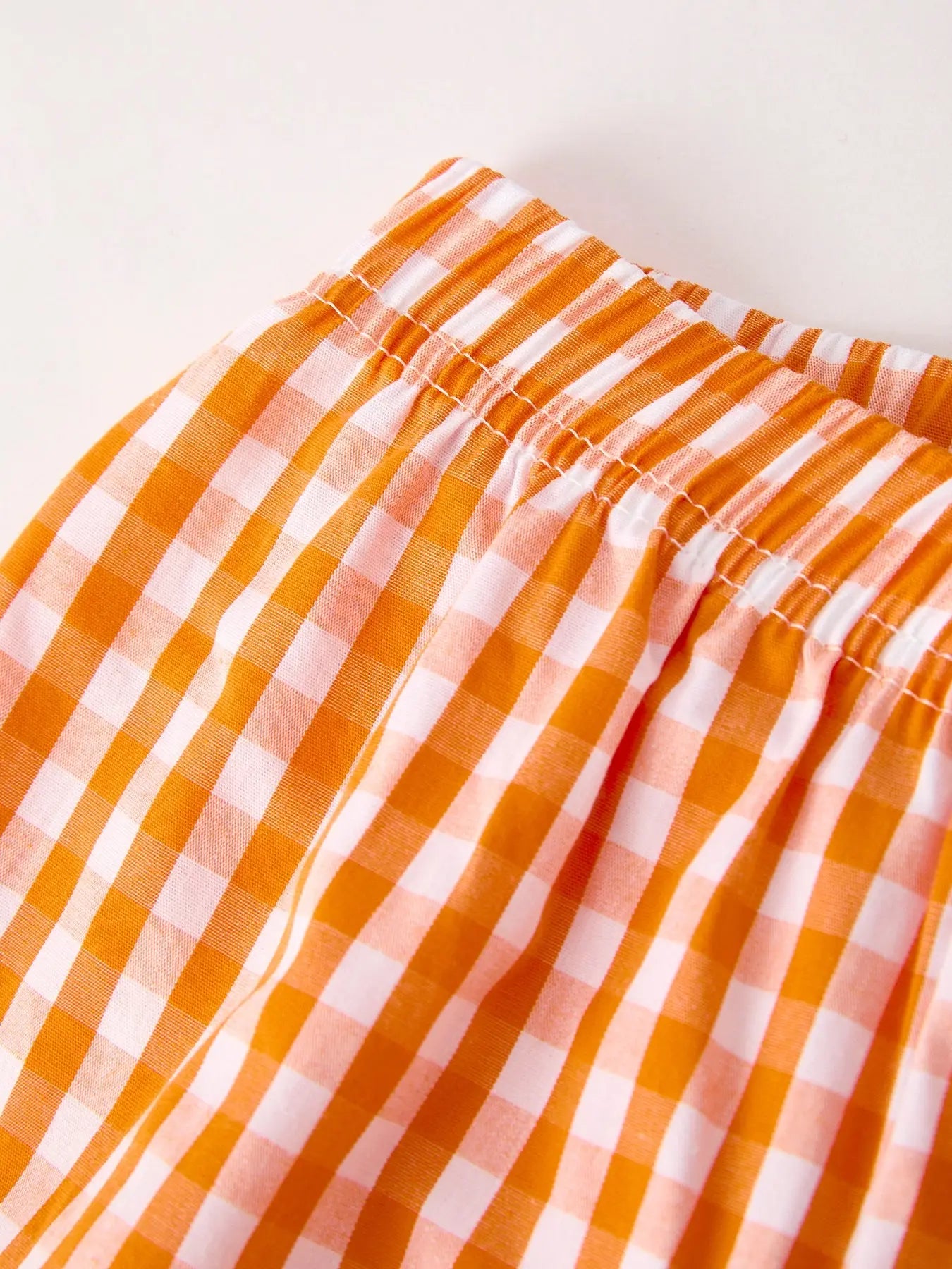 Fall Embroidered Boy Set Orange Checkered With Halloween Details Rylee Faith Designs