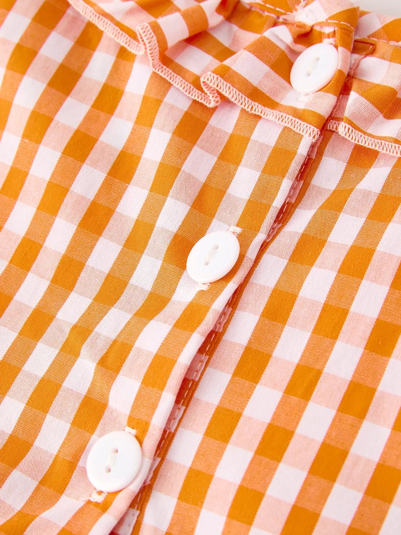 Fall Embroidered Dress For Girls Orange Checkered With Halloween Details Rylee Faith Designs