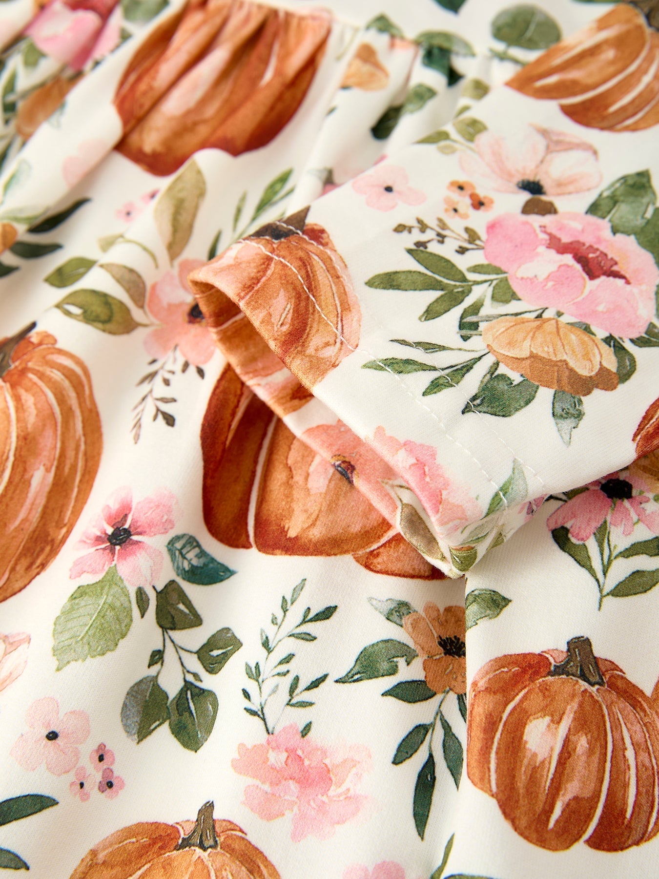 Fall Pumpkin Print Long Sleeve Dress Two Piece Set Festive Rylee Faith Designs Everetts Place: Online Boutique