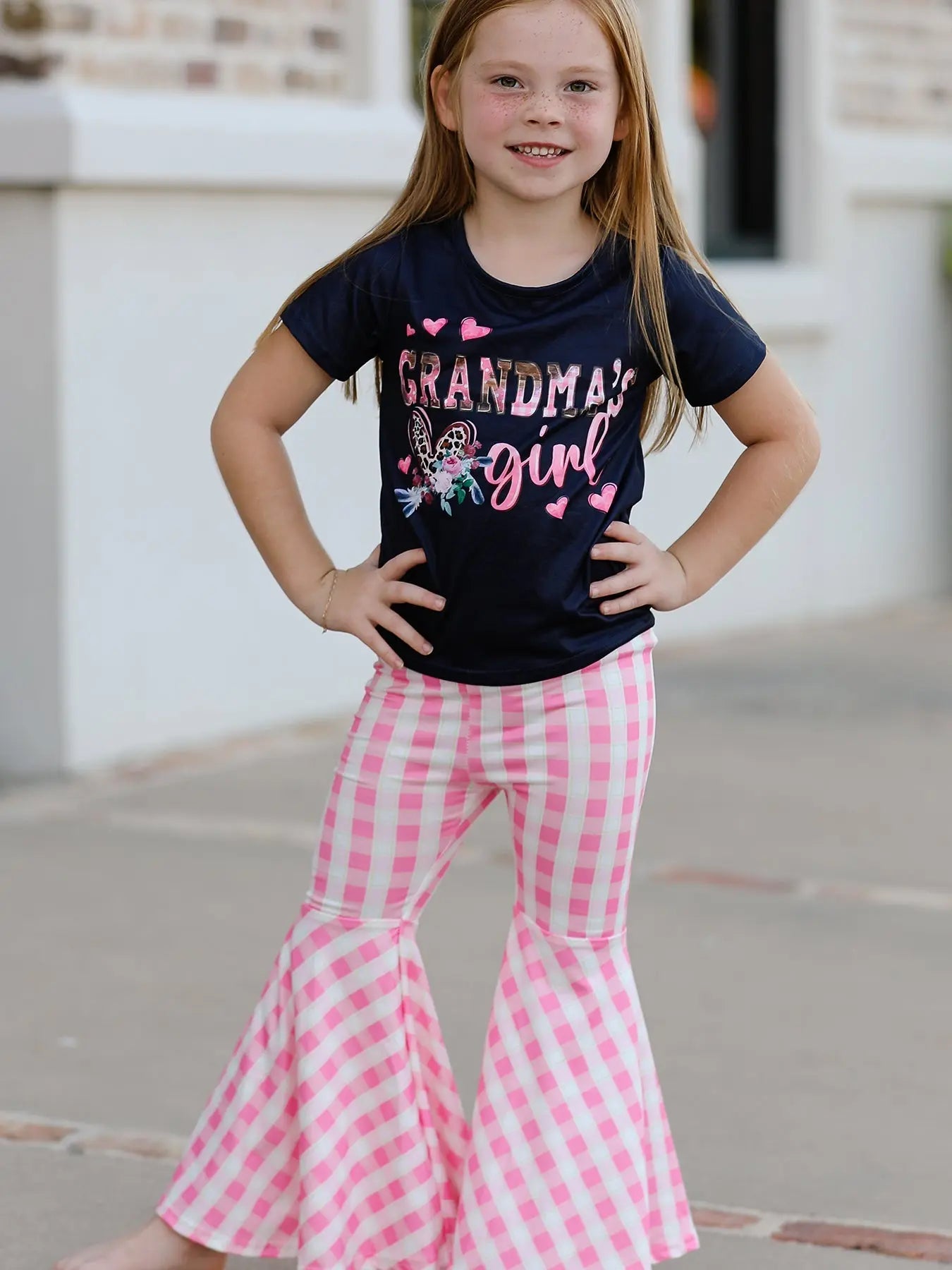 Soft Cotton Girls Outfit with Charming Grandma Print for Everyday Wear Rylee Faith Designs