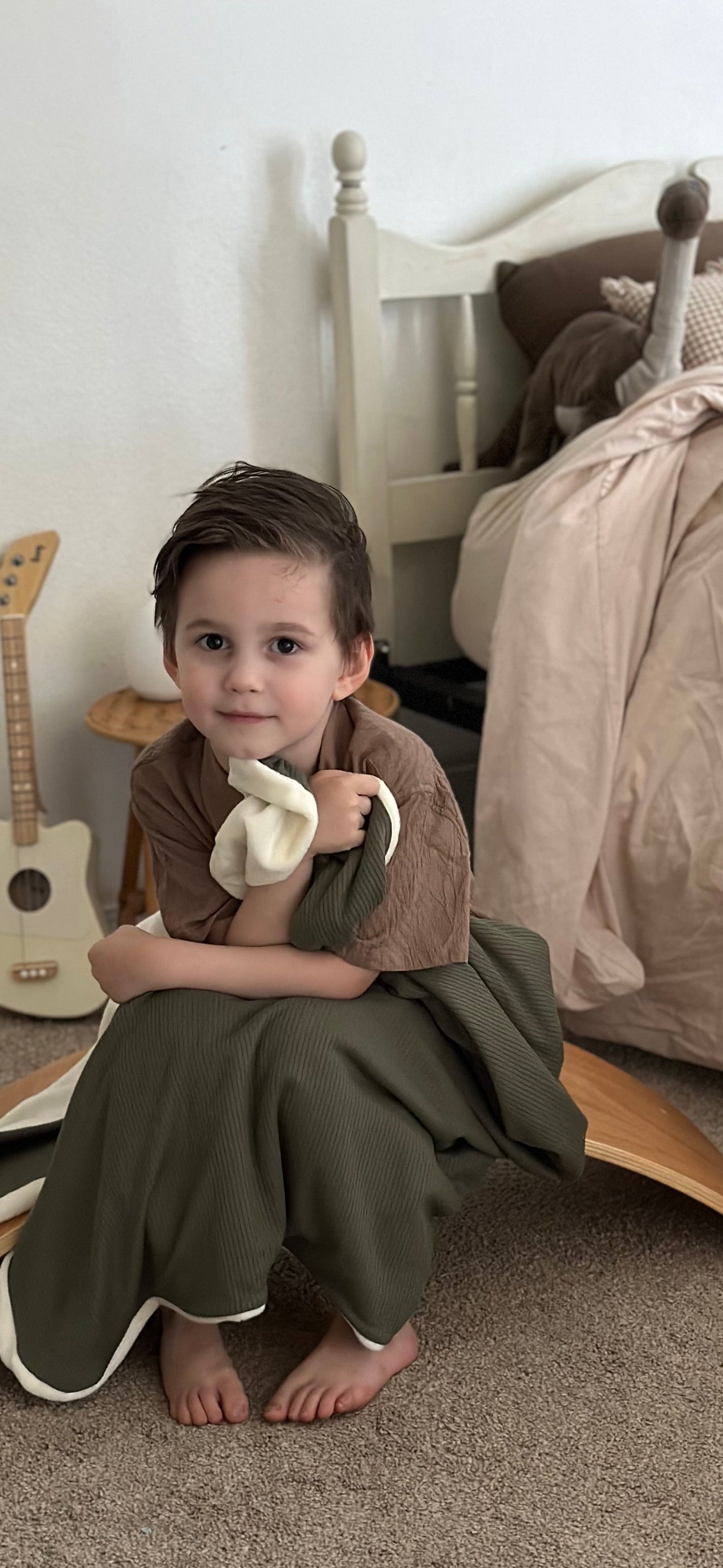 Cozy Moss Ribbed Toddler Blanket by Little Mae and Co Little Mae & Co Everetts Place: Online Boutique