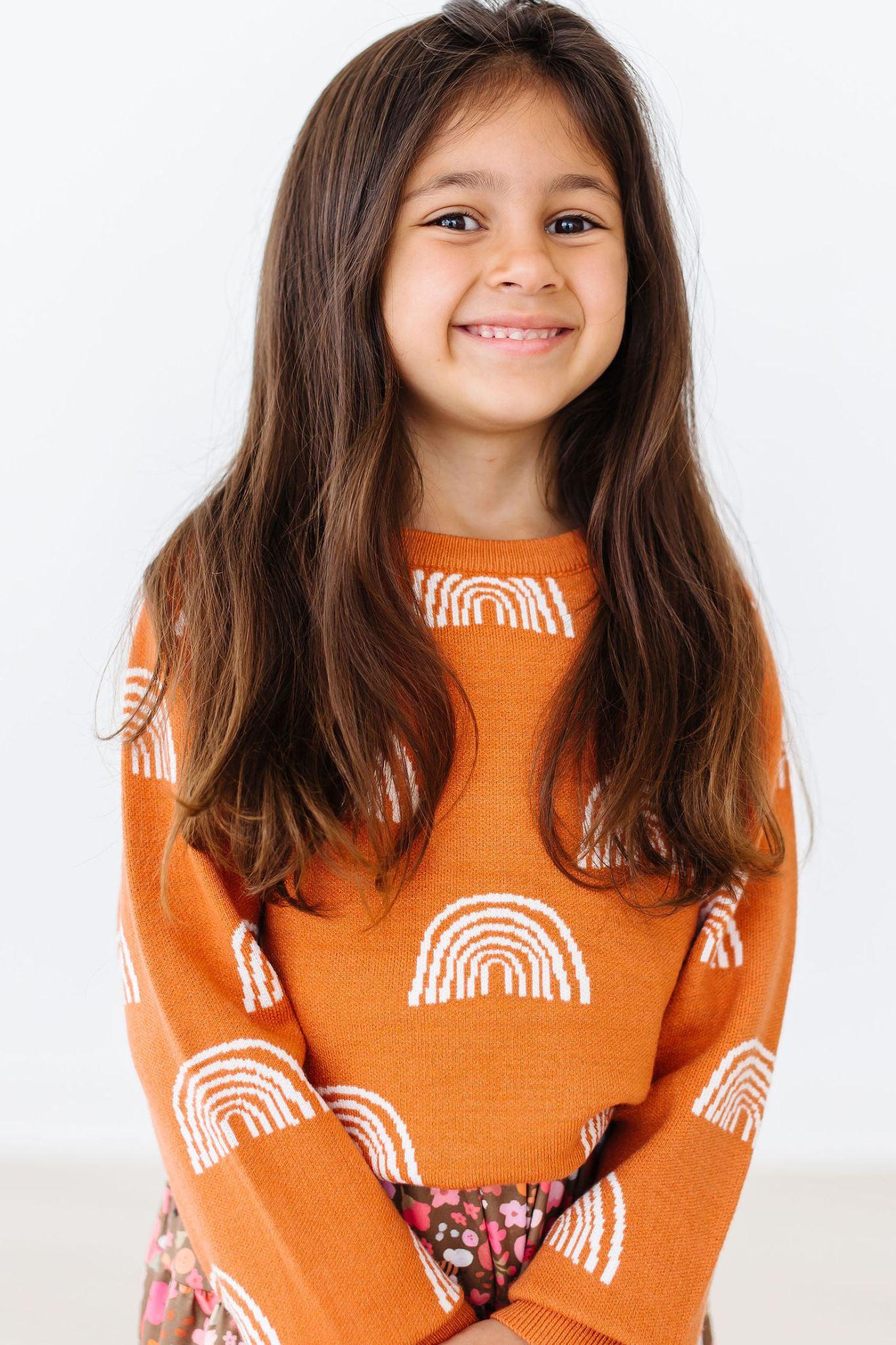 Mila & Rose ® Rainbows in Fall Sweater by Mila and Rose Cozy Knit - Apparel & Accessories > Clothing > Clothing Tops > Sweaters Sweater