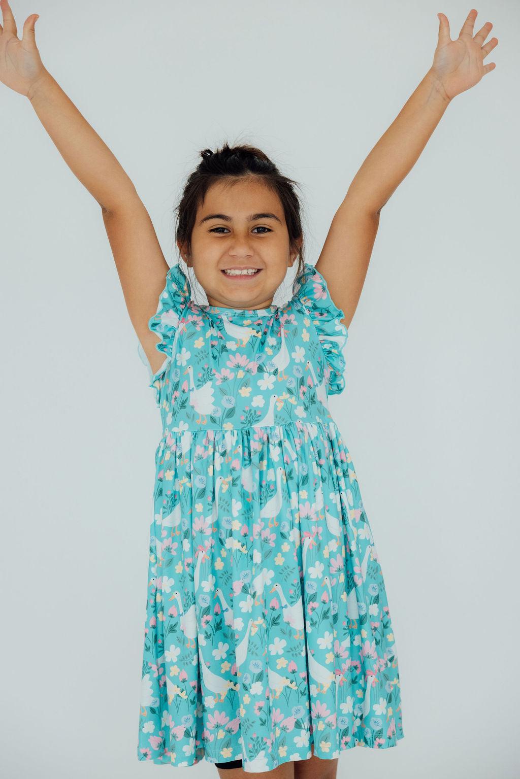 Mila & Rose ® Silly Goose Flutter Sleeve Twirl Dress Toddler Mila Rose - Apparel & Accessories > Clothing > Dresses Twirl Dress Flutter