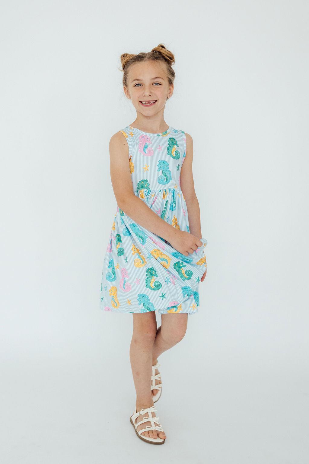 Mila & Rose ® Seahorse Swirl Tank Twirl Dress For Toddler Girls Collection - Apparel & Accessories > Clothing > Dresses Twirl Tank Dress