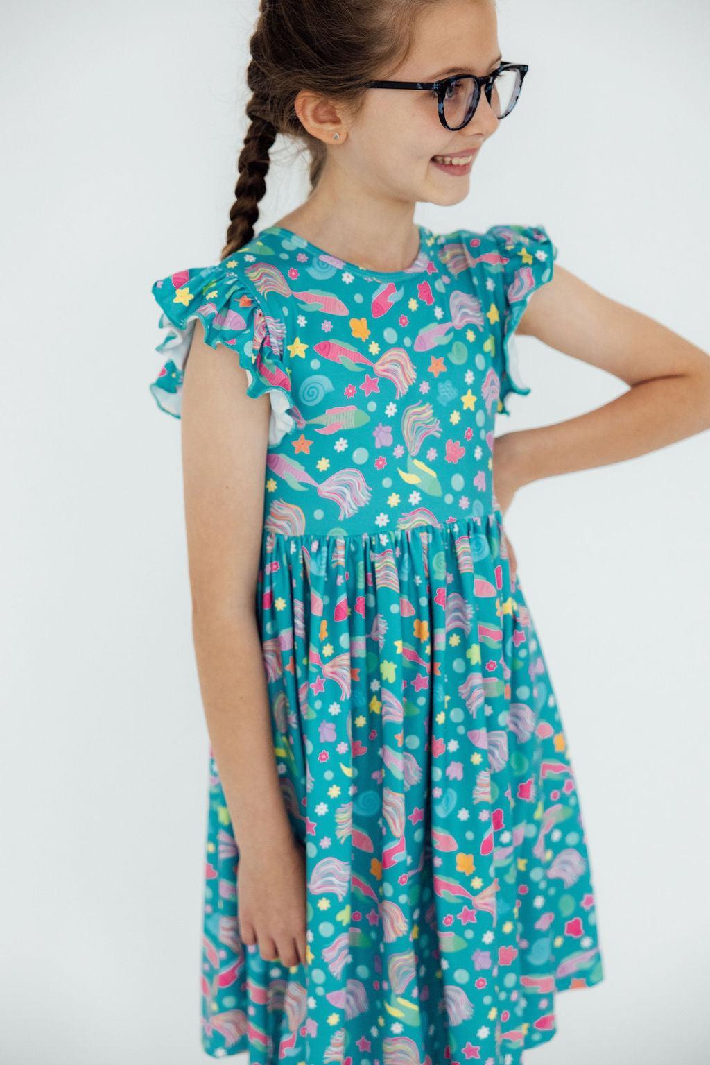 Mila & Rose ® Betta Blooms Flutter Sleeve Twirl Dress Mila And Rose - Apparel & Accessories > Clothing > Dresses Twirl Dress Flutter