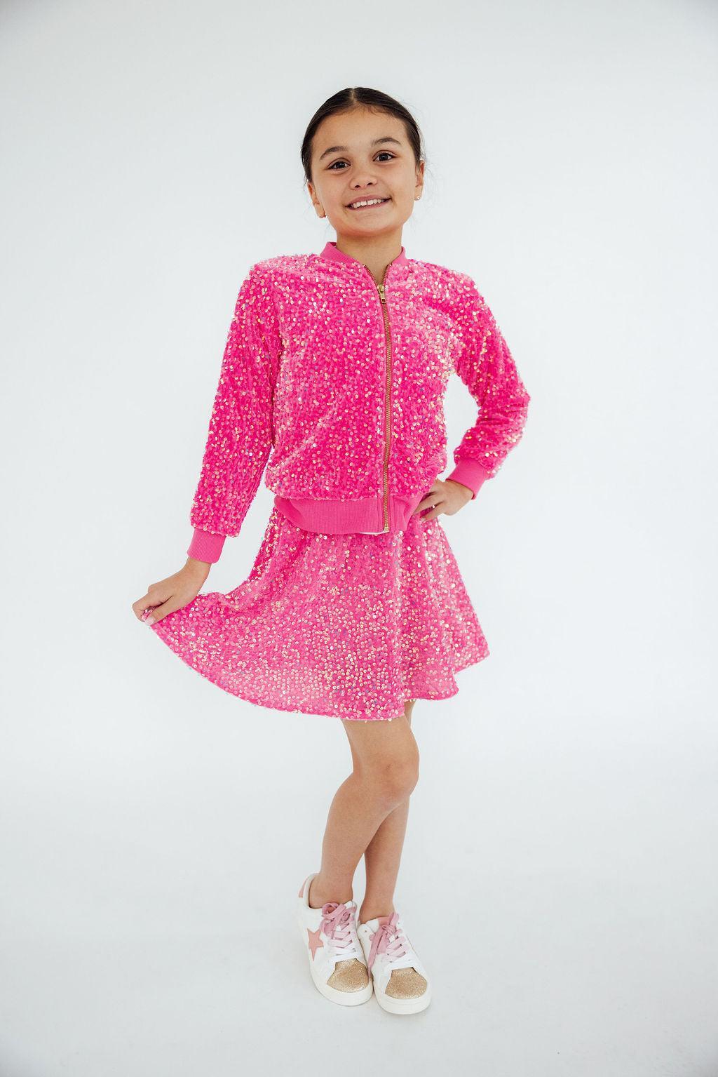 Mila & Rose ® Pink Velvet Sequin Jacket for Little Girls by Mila Rose - Apparel & Accessories > Clothing > Outerwear > Coats & Jackets Sequin Jacket