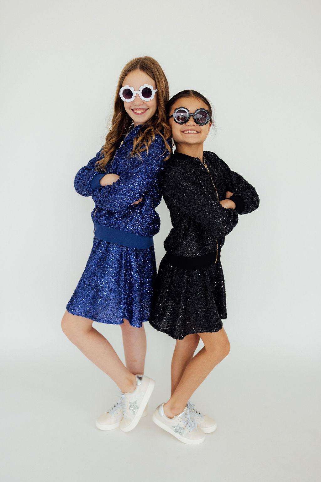 Mila & Rose ® Royal Blue Sequin Twirl Skort With Shorts For Girls - Apparel & Accessories > Clothing > Skorts Sequin Skort