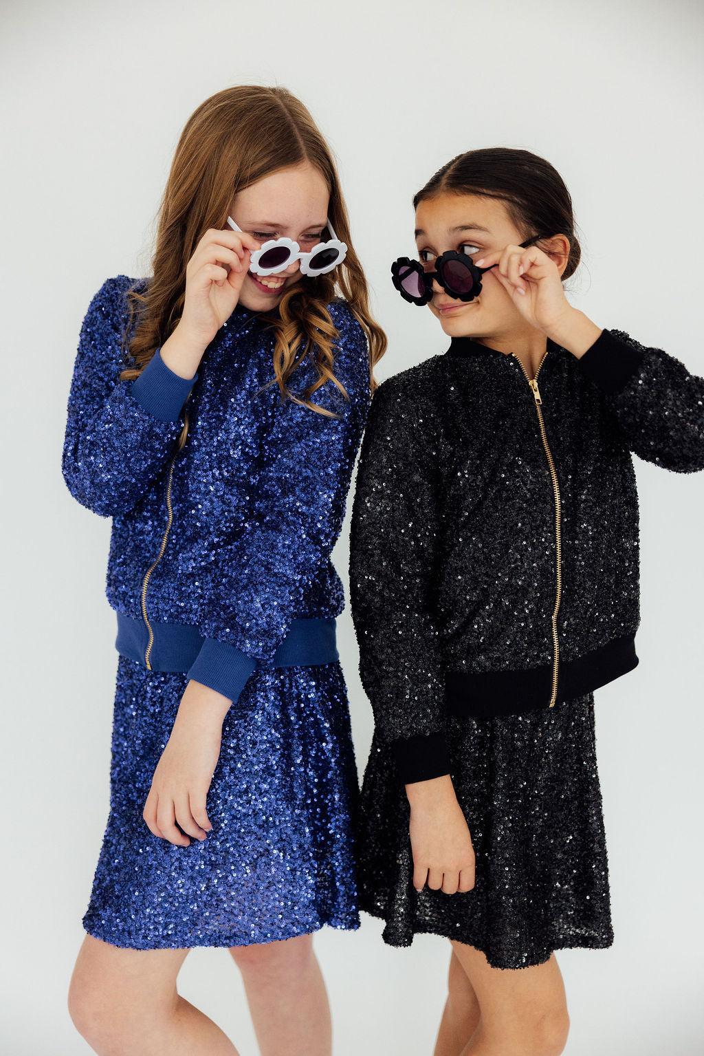 Mila & Rose ® Royal Blue Sequin Twirl Skort With Shorts For Girls - Apparel & Accessories > Clothing > Skorts Sequin Skort