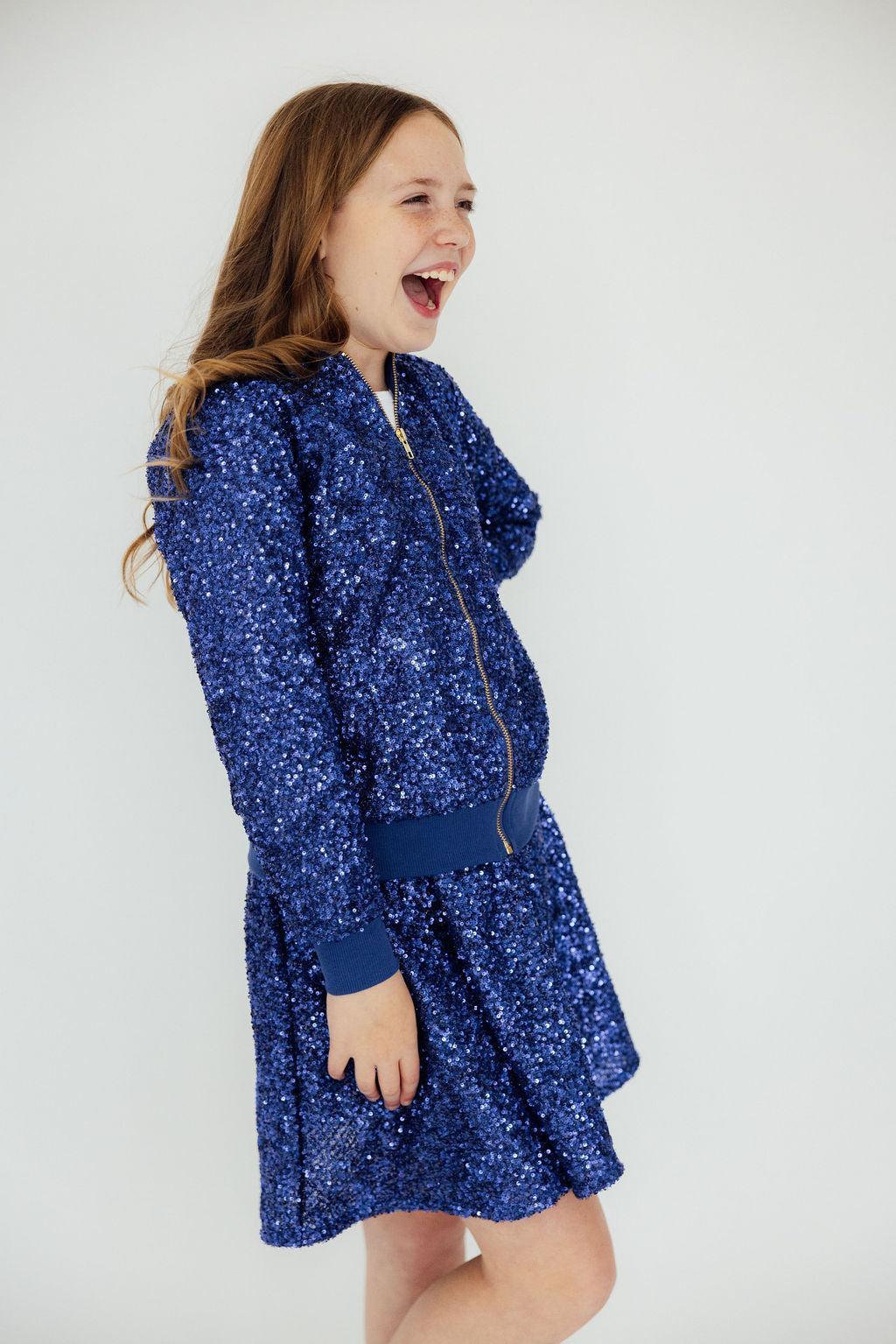 Mila & Rose ® Royal Blue Sequin Twirl Skort With Shorts For Girls - Apparel & Accessories > Clothing > Skorts Sequin Skort