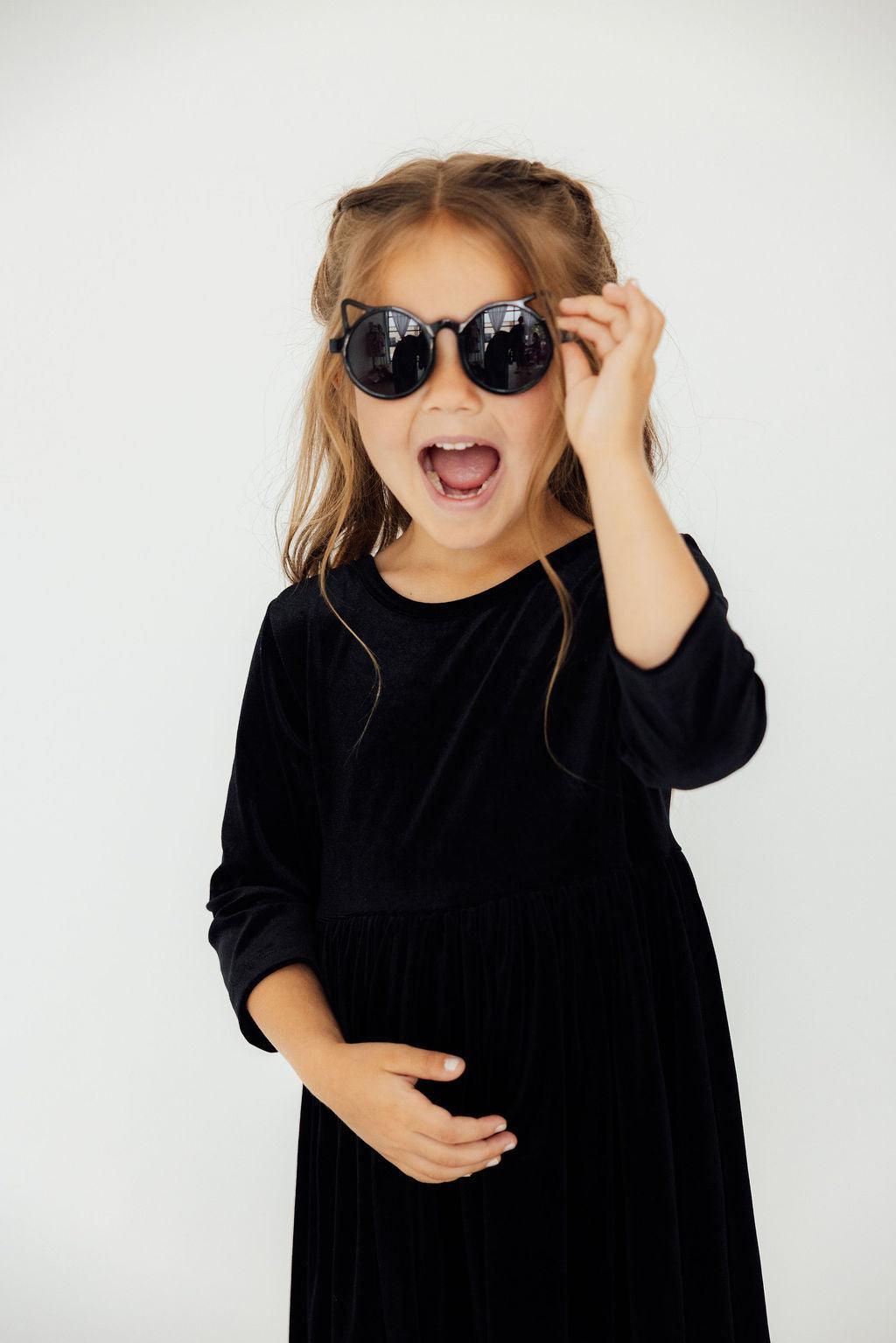 Mila & Rose ® Black Velvet Twirl Dress For Girls With Full Skirt - Apparel & Accessories > Clothing > Dresses Velvet Twirl Dress