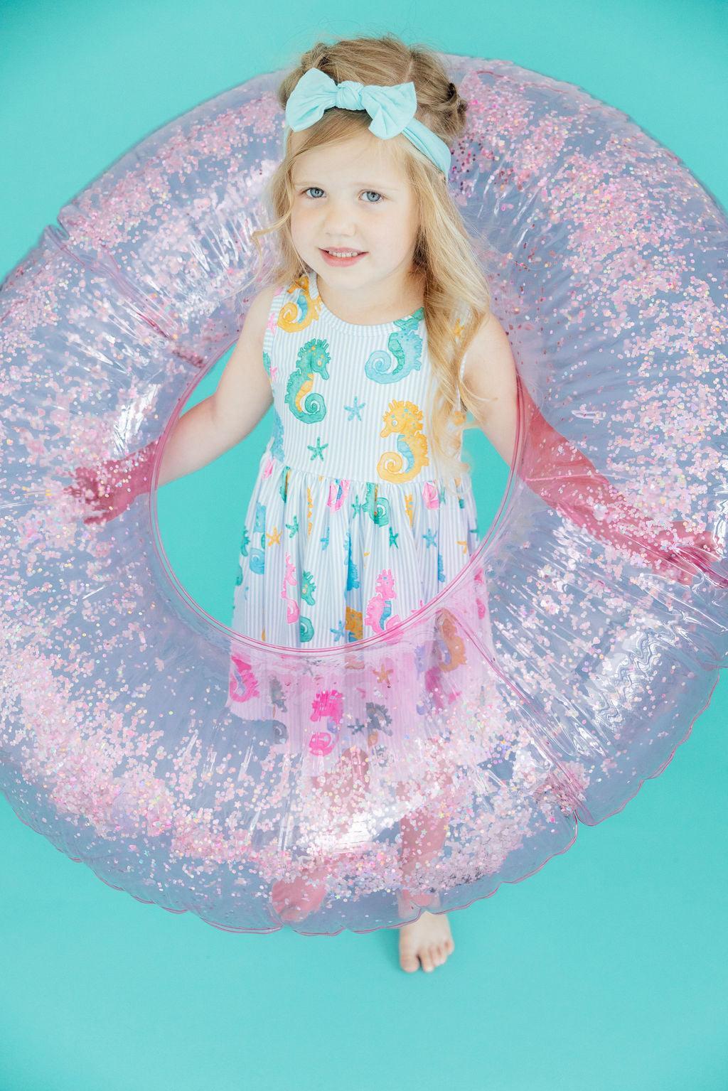 Mila & Rose ® Seahorse Swirl Tank Twirl Dress For Toddler Girls Collection - Apparel & Accessories > Clothing > Dresses Twirl Tank Dress