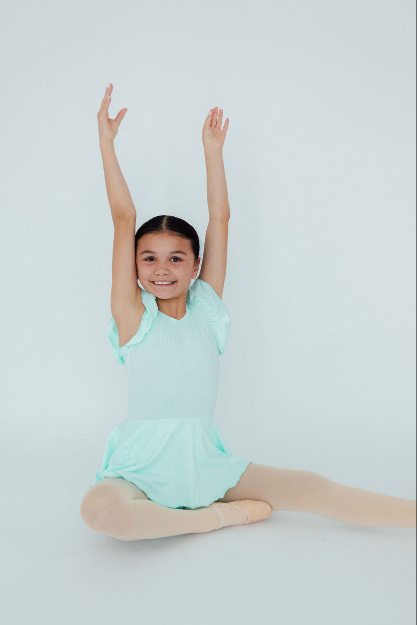 Mila & Rose ® Pastel Green Short Sleeve Twirl Leotard for Girls Dance - Apparel & Accessories > Clothing > Activewear > Dance Dresses, Skirts & Costumes Twirl Leotard S/S