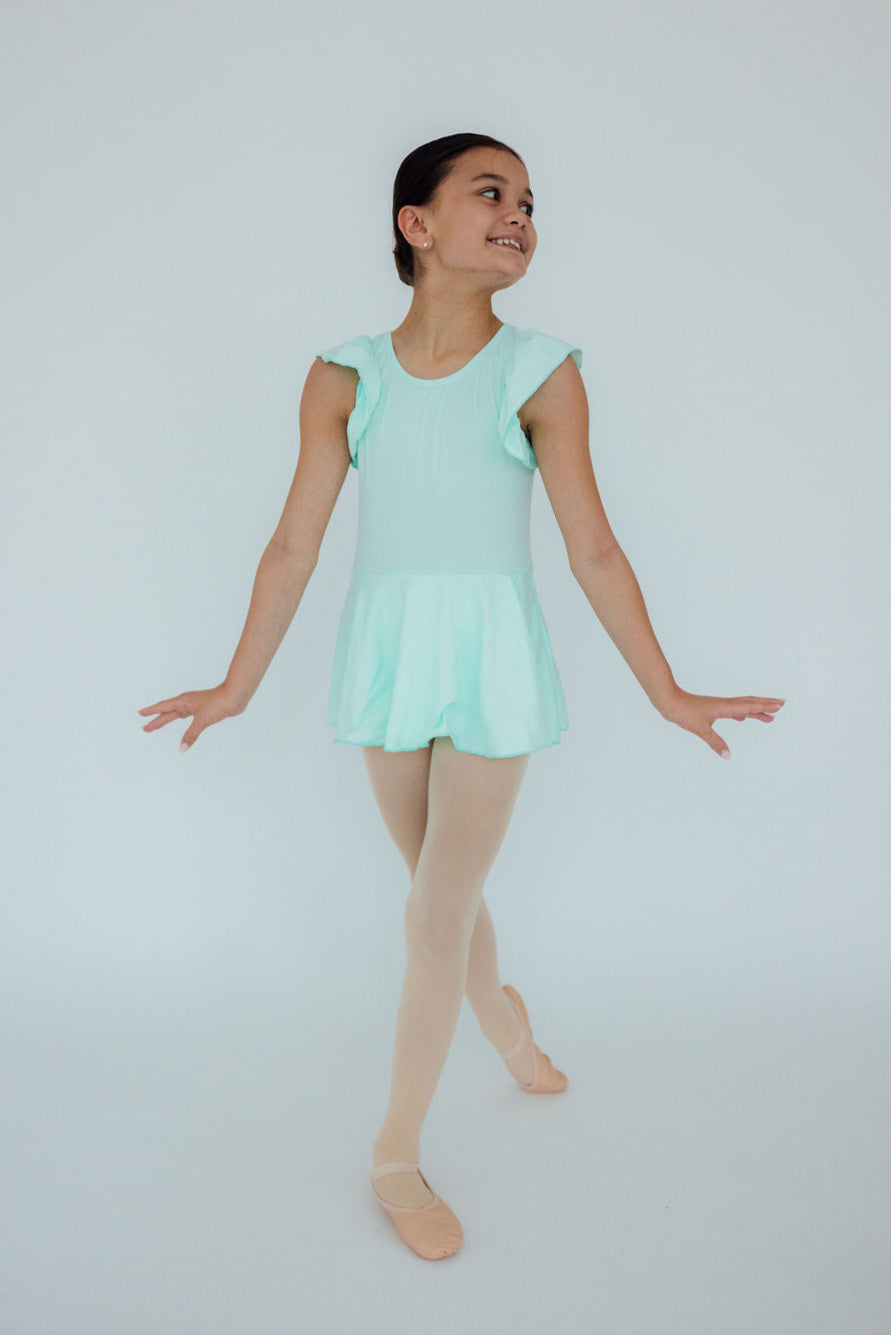 Mila & Rose ® Pastel Green Short Sleeve Twirl Leotard for Girls Dance - Apparel & Accessories > Clothing > Activewear > Dance Dresses, Skirts & Costumes Twirl Leotard S/S