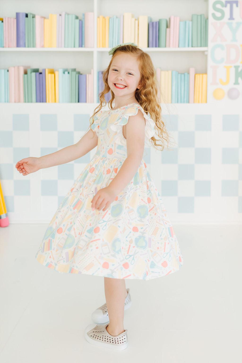 Mila & Rose ® Campus Cutie Flutter Sleeve Twirl Dress Mila Rose Toddler - Apparel & Accessories > Clothing > Dresses Twirl Dress Flutter