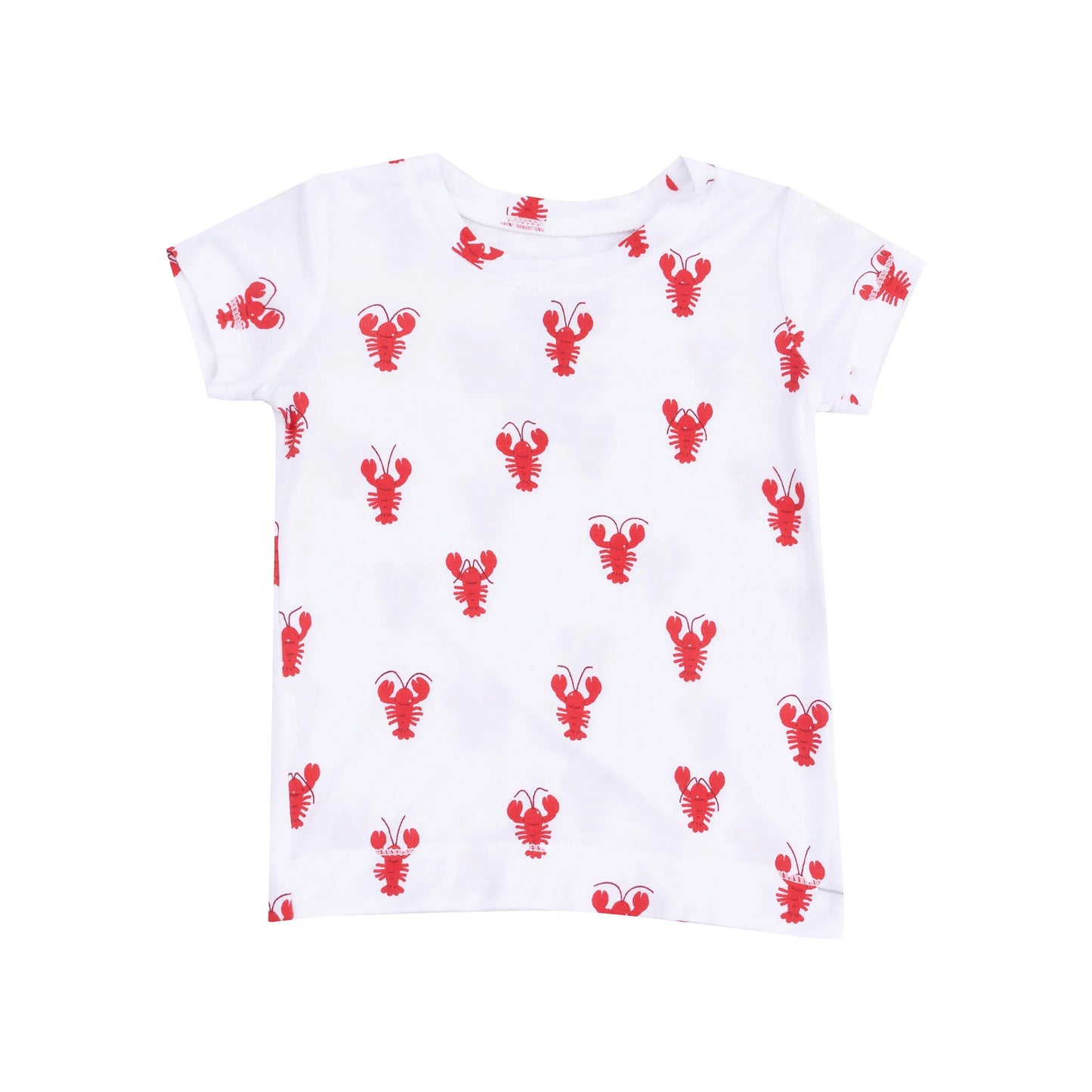 Short Sleeve Loungewear Lobster Bamboo 2 Piece Pajama Set for Kids.