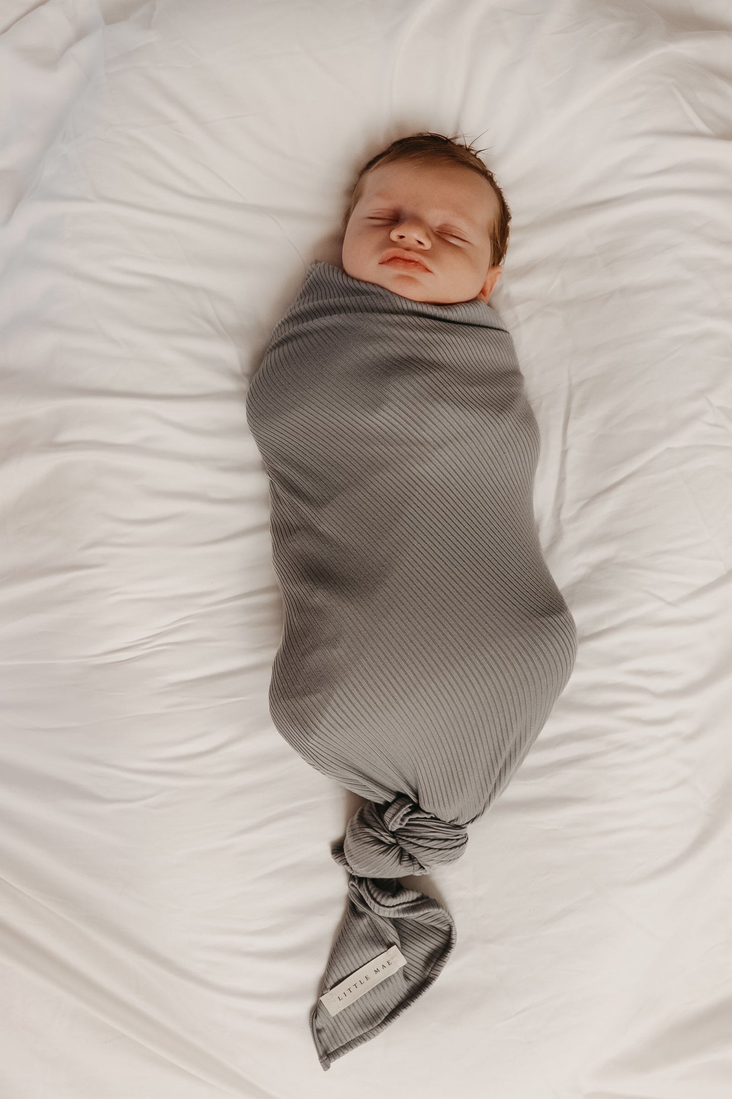 Stone Ribbed Stretch Swaddle Blanket For Newborns Little Mae Little Mae & Co Everetts Place: Online Boutique