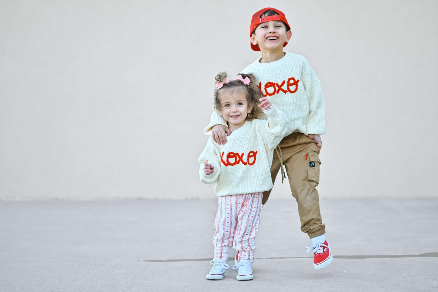 XOXO Hand Embroidered Kids Sweater Cozy Cotton Blend Little Joy Co. Everetts Place: Online Boutique