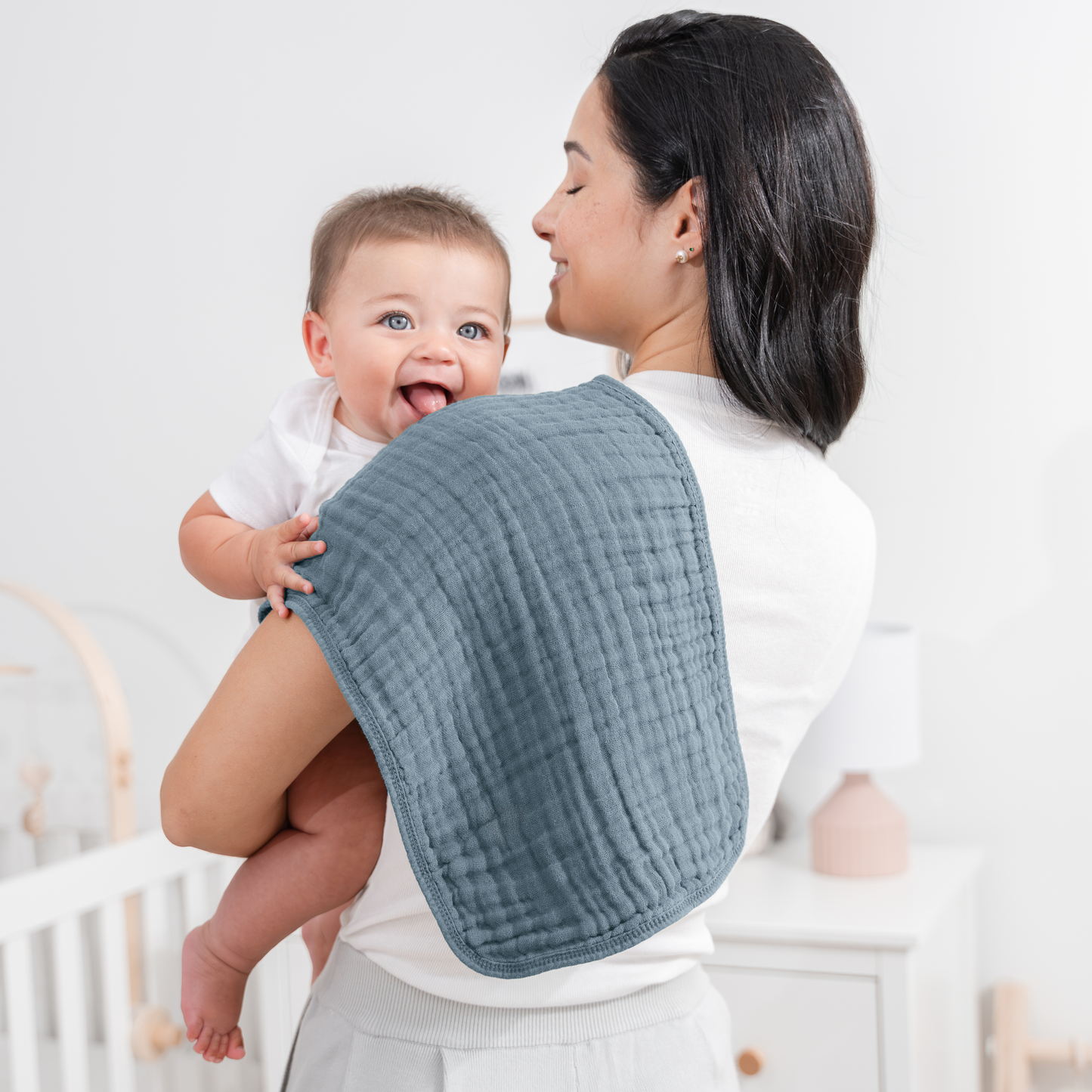 Muslin Burp Cloths Pacific Blue For Newborns By Comfy Cubs Comfy Cubs Everetts Place: Online Boutique